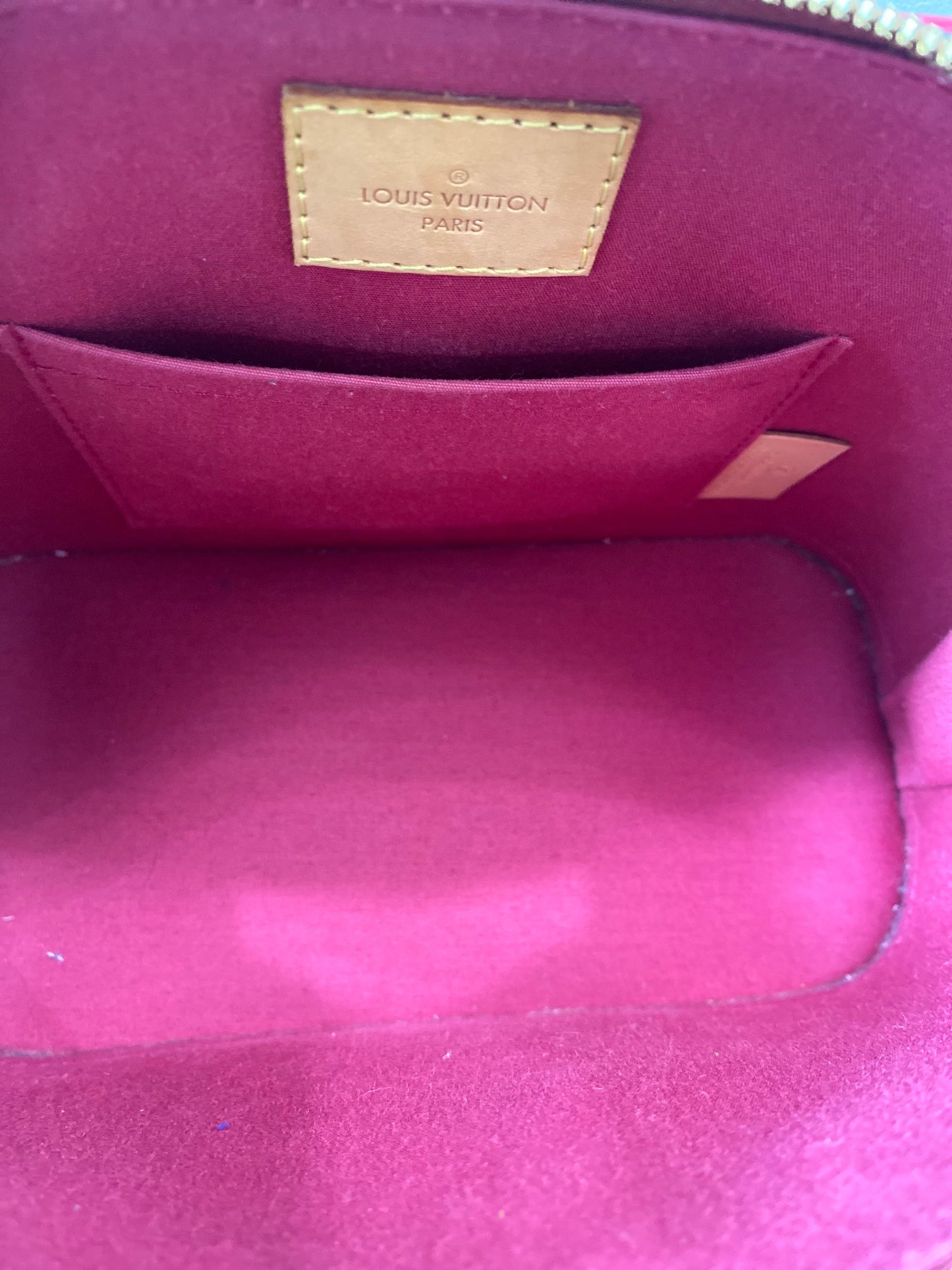 LOUIS VUITTON MONOGRAM VERNIS ALMA BB MAGENTA