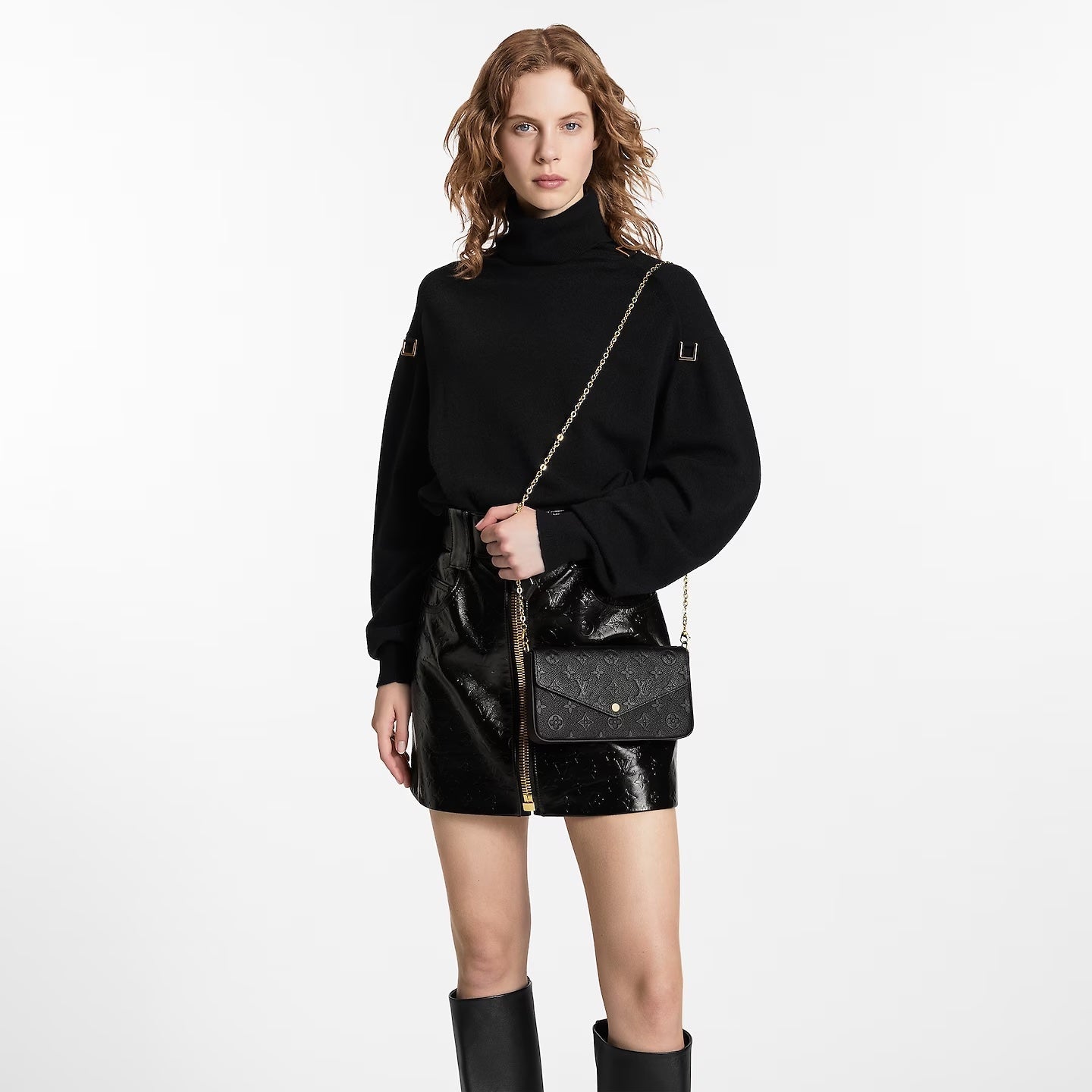 LOUIS VUITTON MONOGRAM EMPREINTE LEATHER FÉLICIE CHAIN BAG