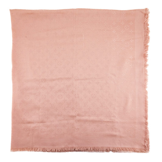 Louis Vuitton Ecru Silk & Wool Monogram Classic Shawl