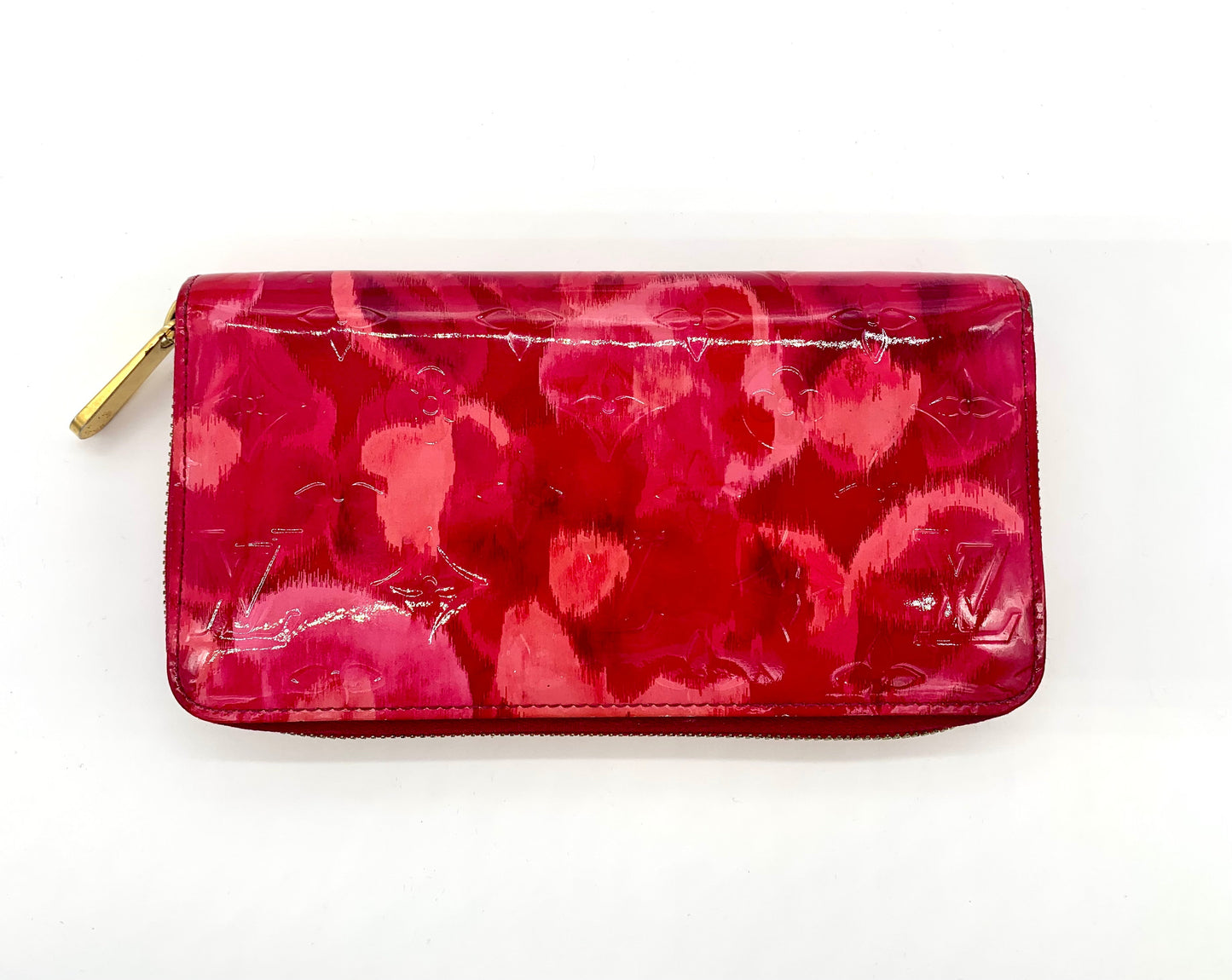 LOUIS VUITTON VERNIS MONOGRAM ZIPPY ROSE IKAT WALLET