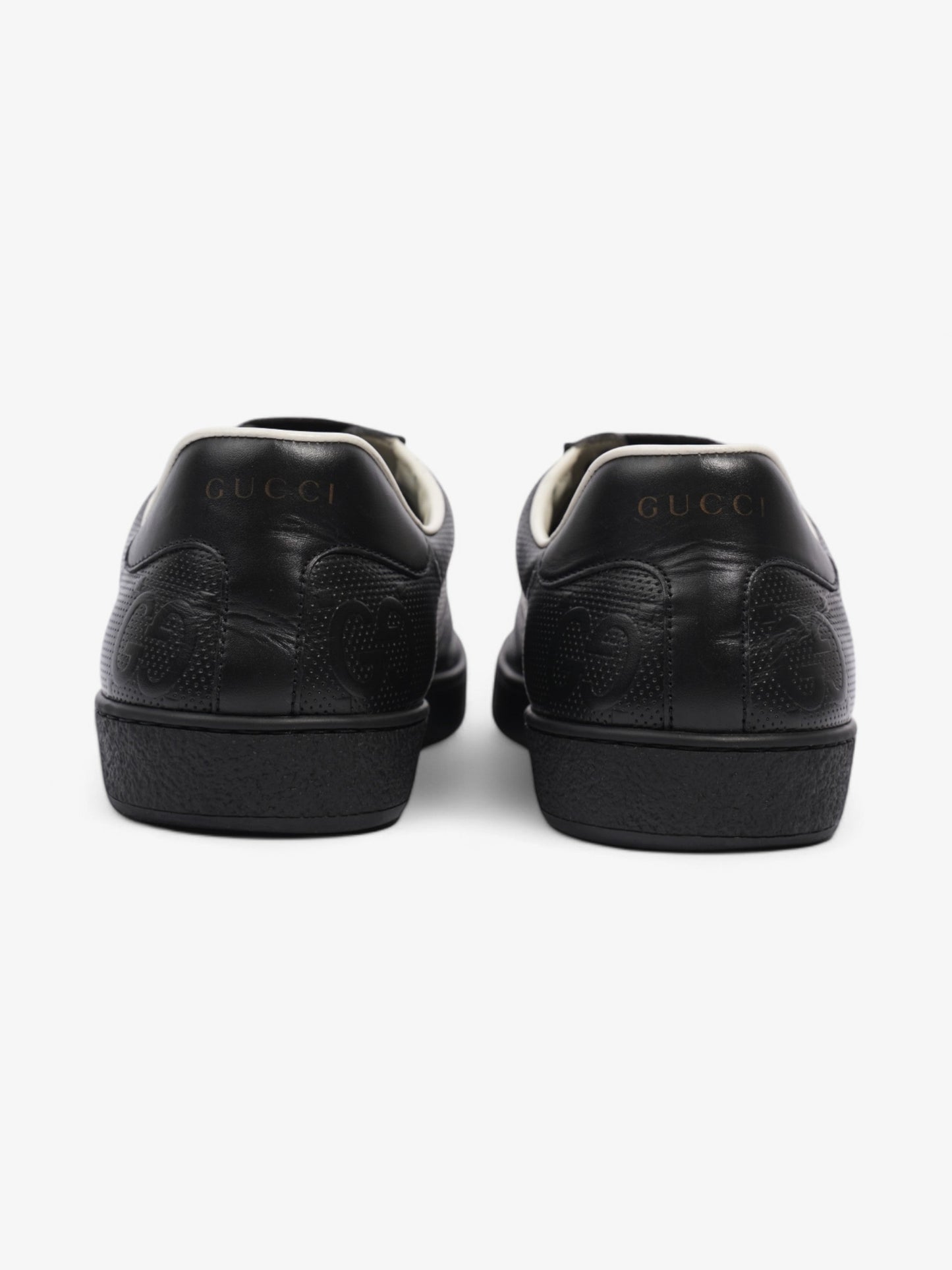 Gucci GG Ace Embossed Trainers Black Leather EU 41 UK 7