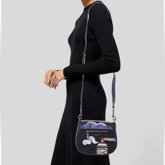 MARC JACOBS NOMAD JULIE VEROEVEN APPLIQUE SADDLE BAG