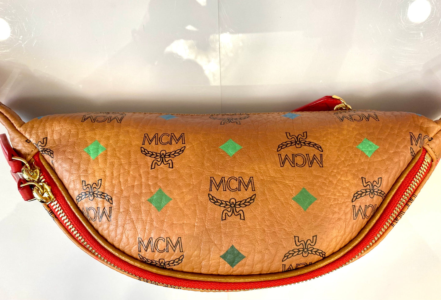 MCM COGNAC SPECTRUM STARK SKYOPTIC VISETOS BELT BAG