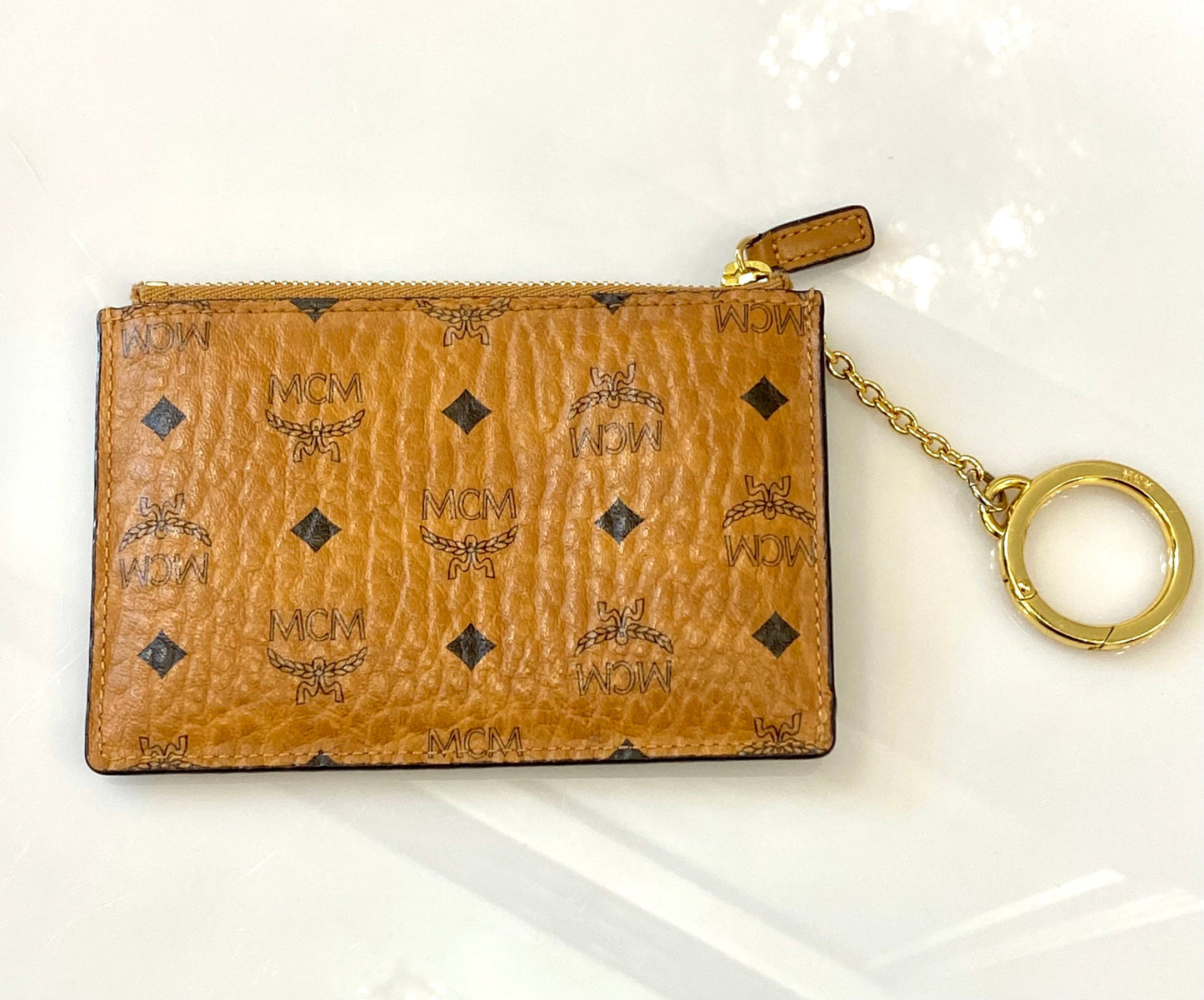 MCM COGNAC VISETOS ORIGINAL KEY CHAIN COIN POUCH