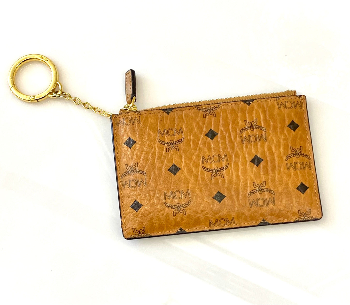 MCM COGNAC VISETOS ORIGINAL KEY CHAIN COIN POUCH