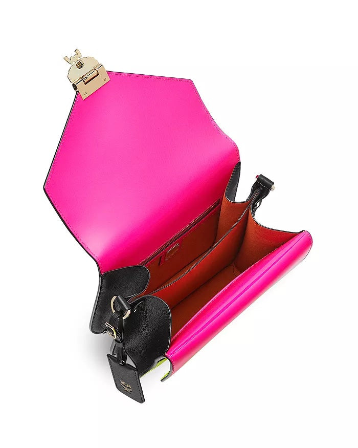 MCM MEDIUM PATRICIA MONOGRAMMED PATENT LEATHER CROSSBODY BAG