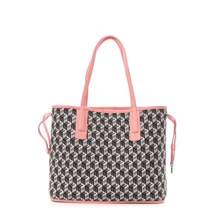 MCM REVERSIBLE LIZ SHOPPER TOTE BAG IN PINK BLOSSOM