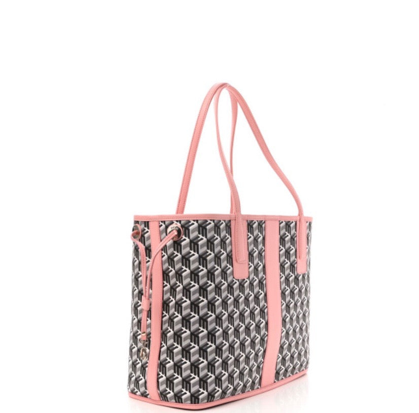MCM REVERSIBLE LIZ SHOPPER TOTE BAG IN PINK BLOSSOM