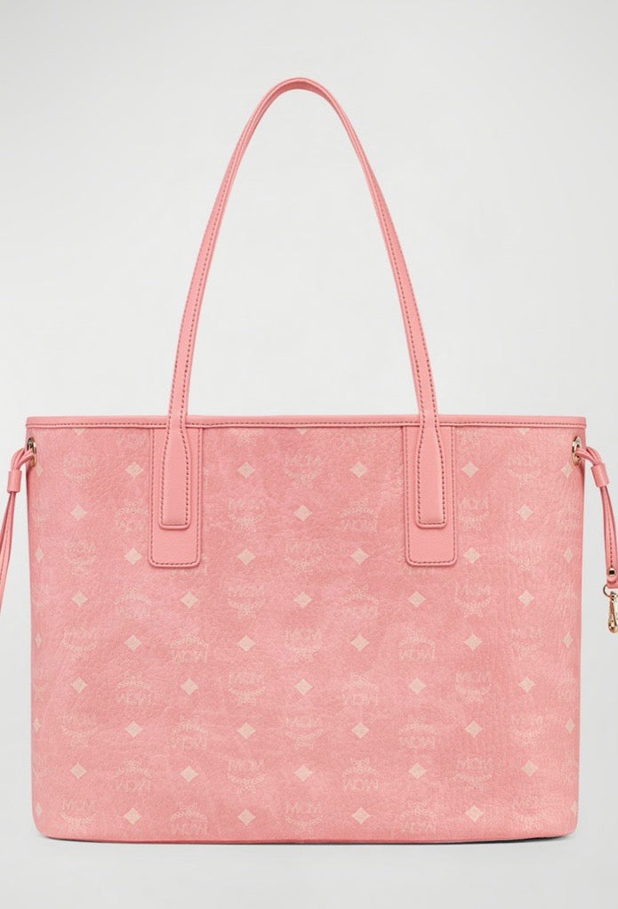 MCM REVERSIBLE LIZ SHOPPER TOTE BAG IN PINK BLOSSOM
