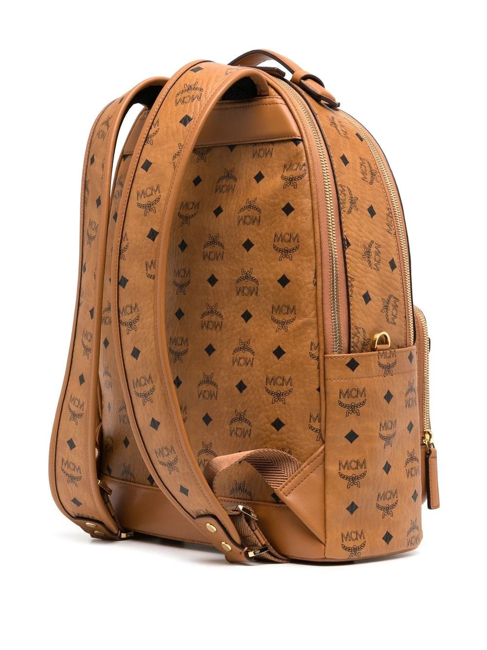 MCM STARK 40 VISETOS BACKPACK IN COGNAC