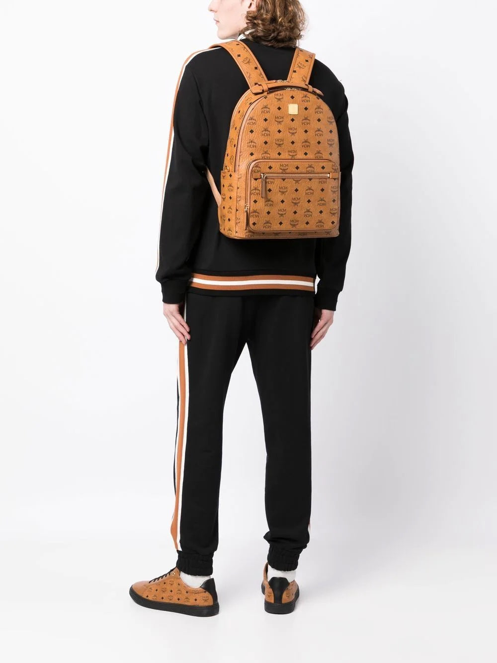 MCM STARK 40 VISETOS BACKPACK IN COGNAC