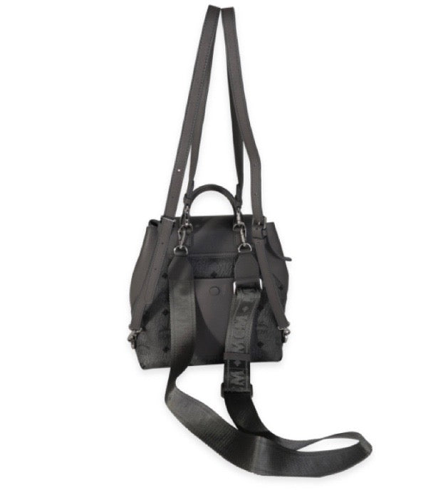 MCM GREY VISETOS SMALL ESSENTIAL BACKPACK