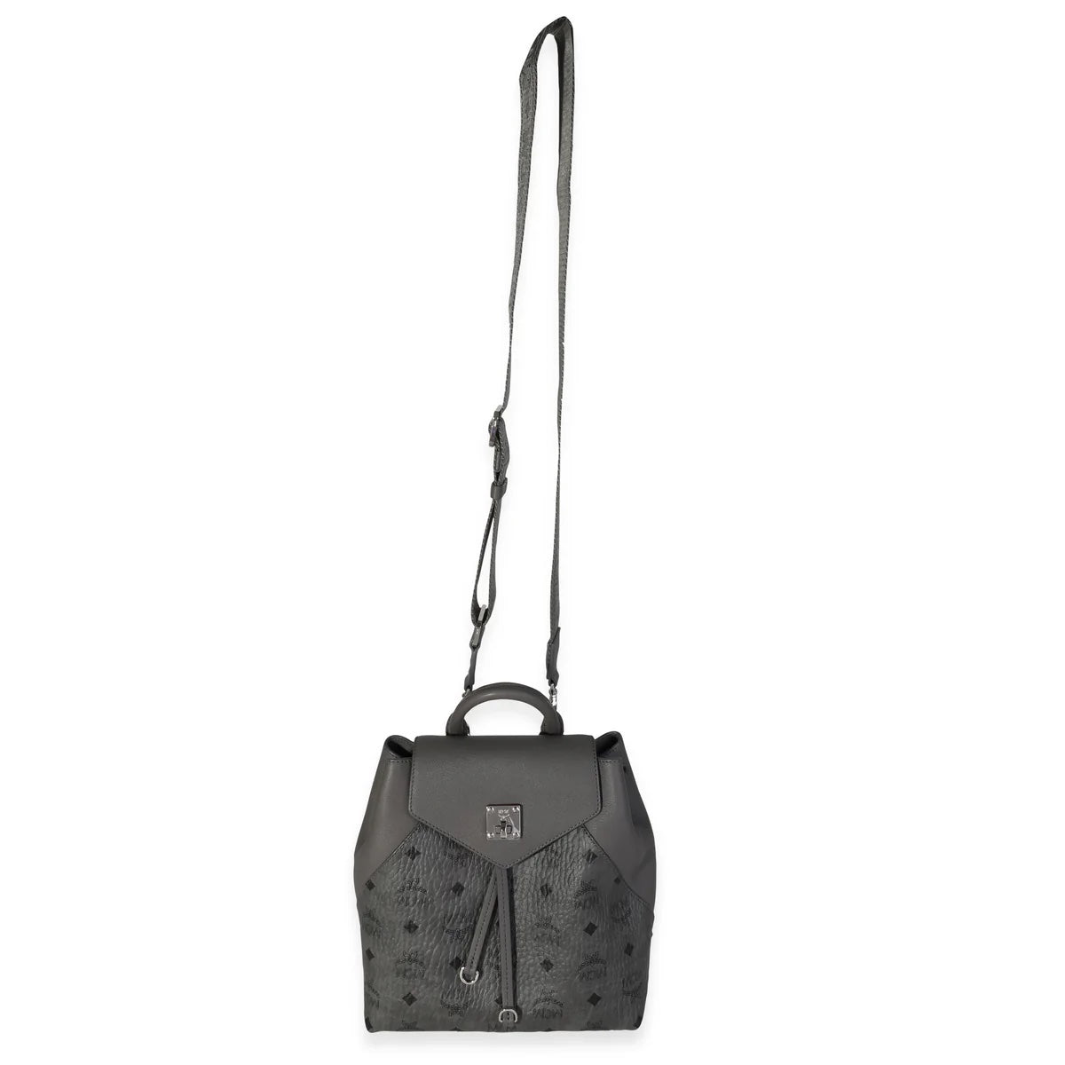 MCM GREY VISETOS SMALL ESSENTIAL BACKPACK