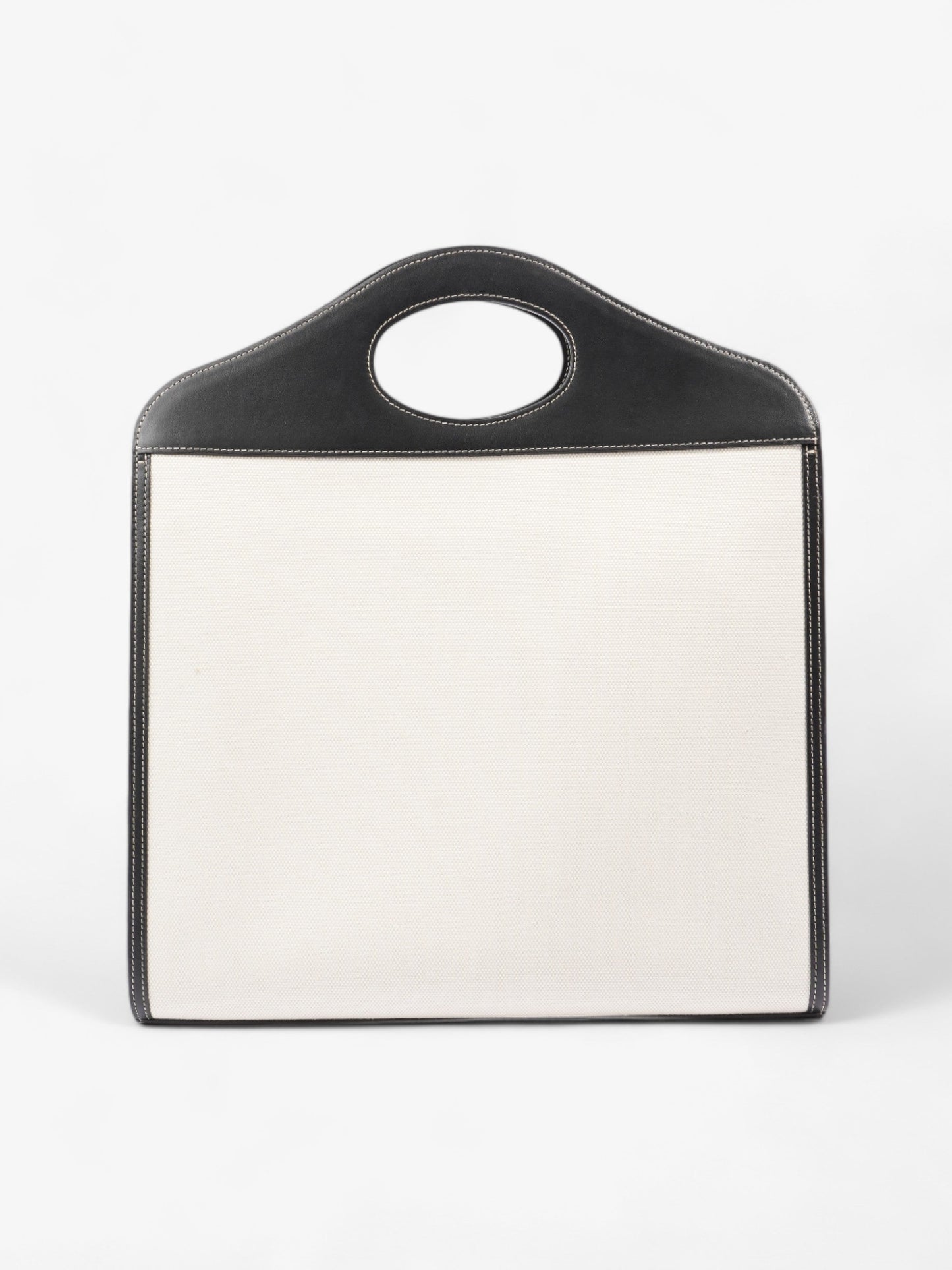 Burberry Pocket Bag Cream / Black Canvas Medium
