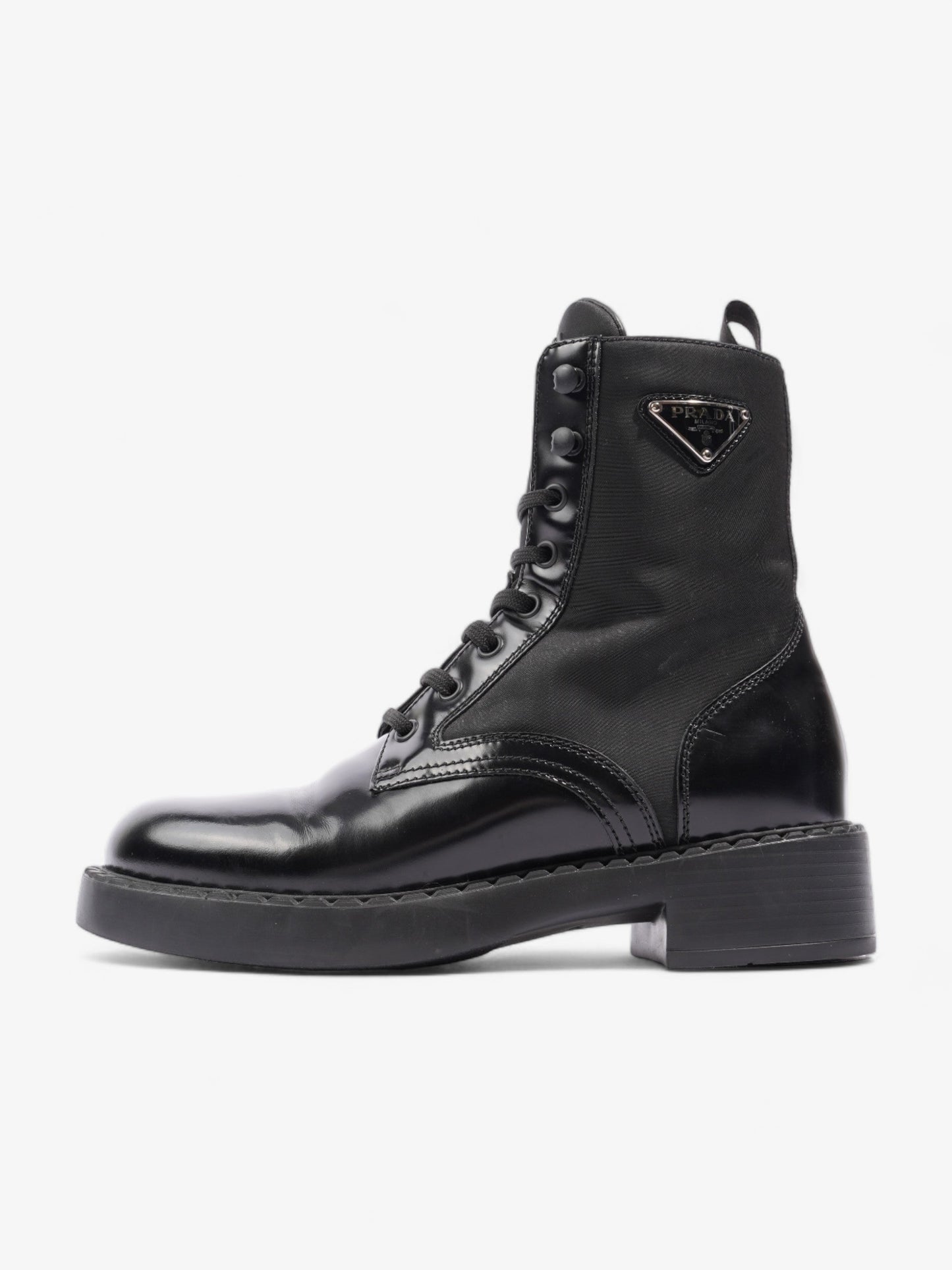Prada Brushed-leather and Re-Nylon Boots Black Re Nylon EU 38 UK 5