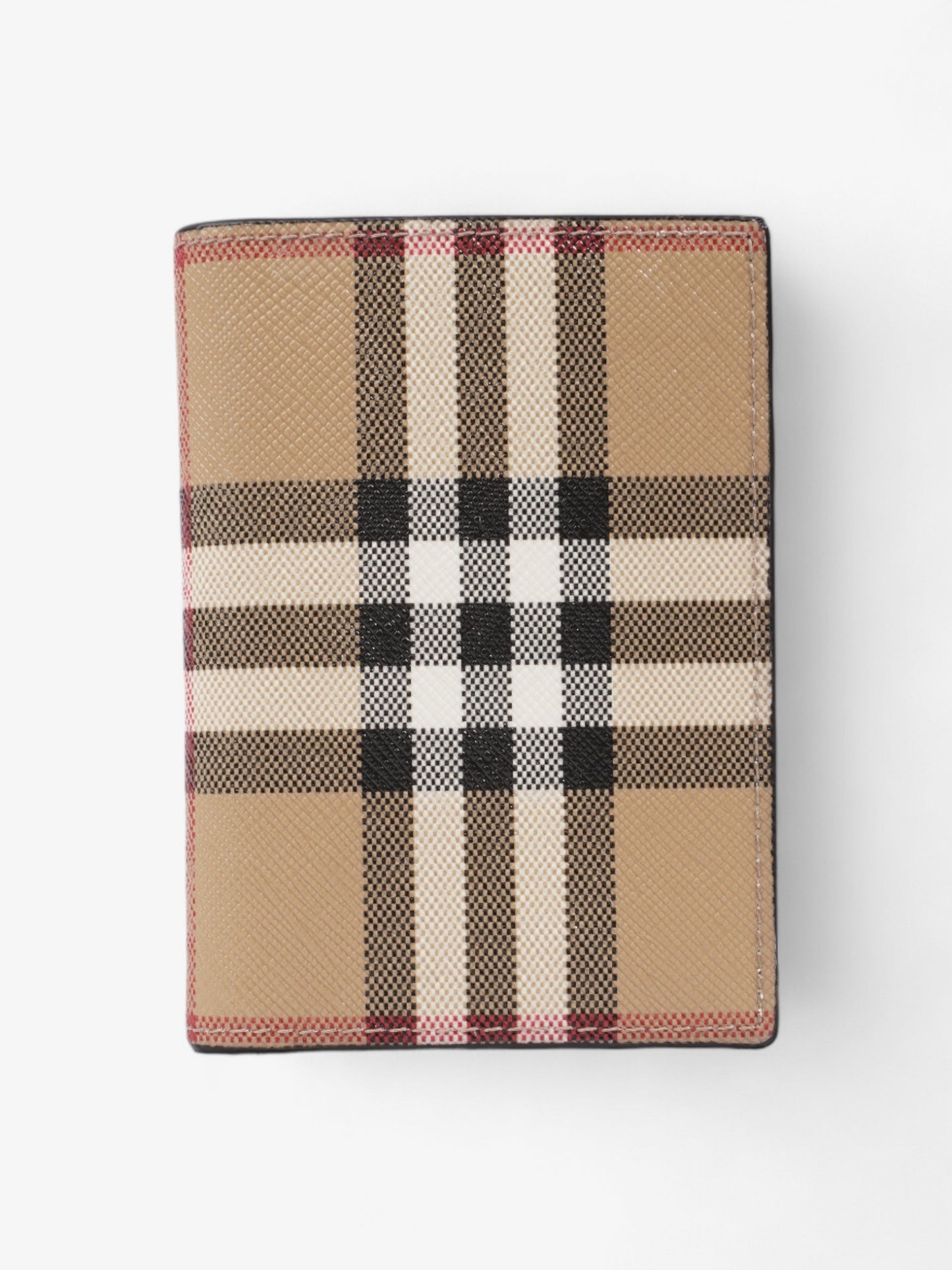 Burberry Check Folding Wallet Vintage Check Coated Canvas