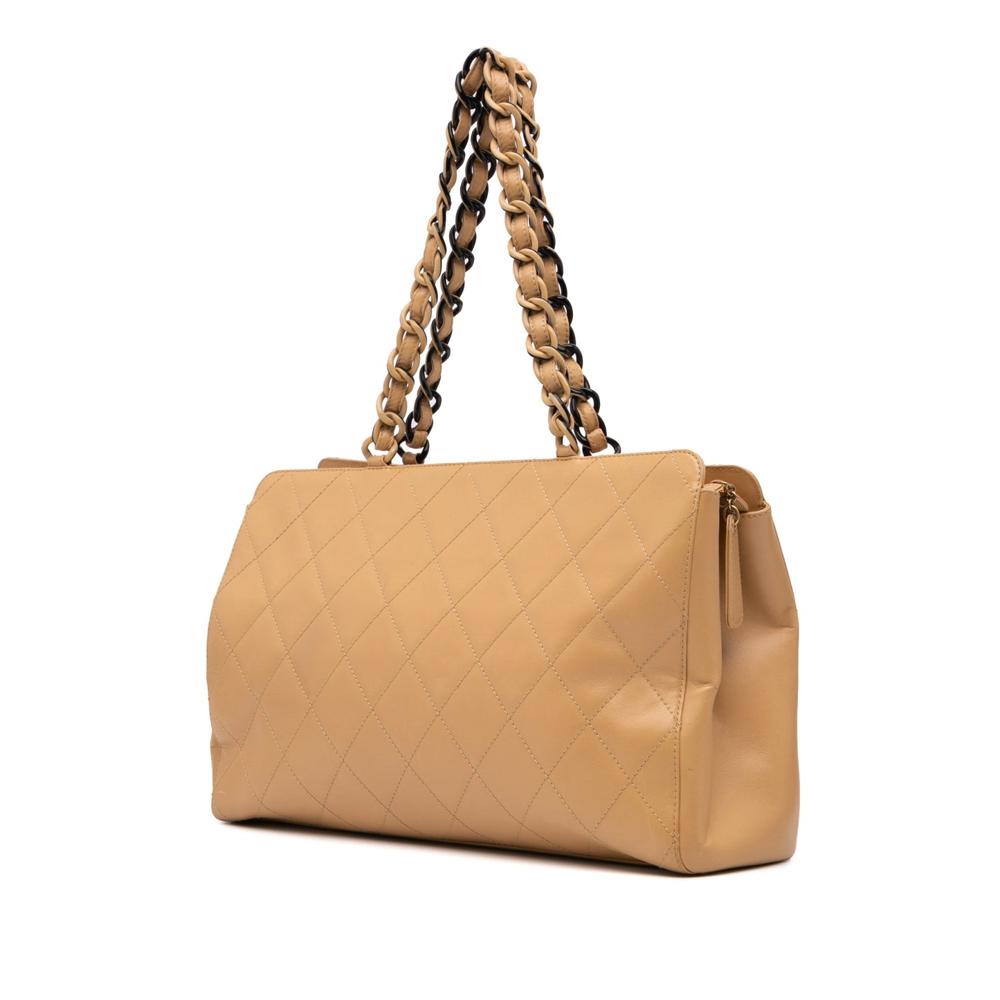Chanel Cc Quilted Lambskin Chain Shoulder Bag