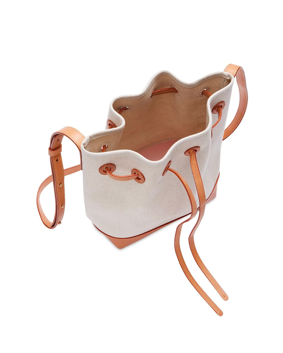 MANSUR GAVRIEL CANVAS CALFSKIN MINI BUCKET BAG