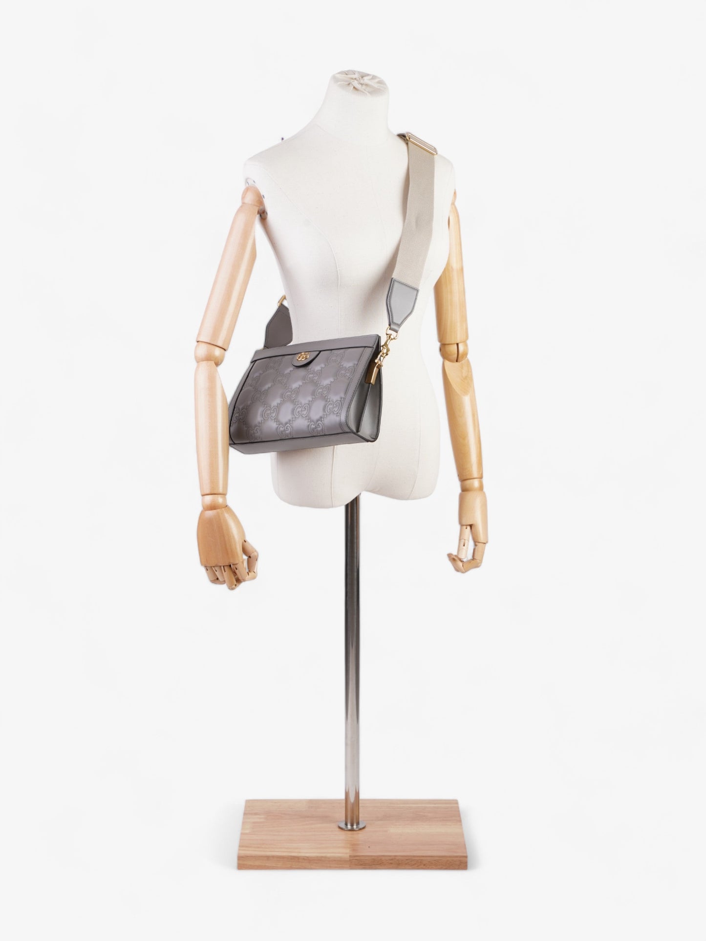 Gucci GG Matelass茅 Grey Matelasse Leather Small