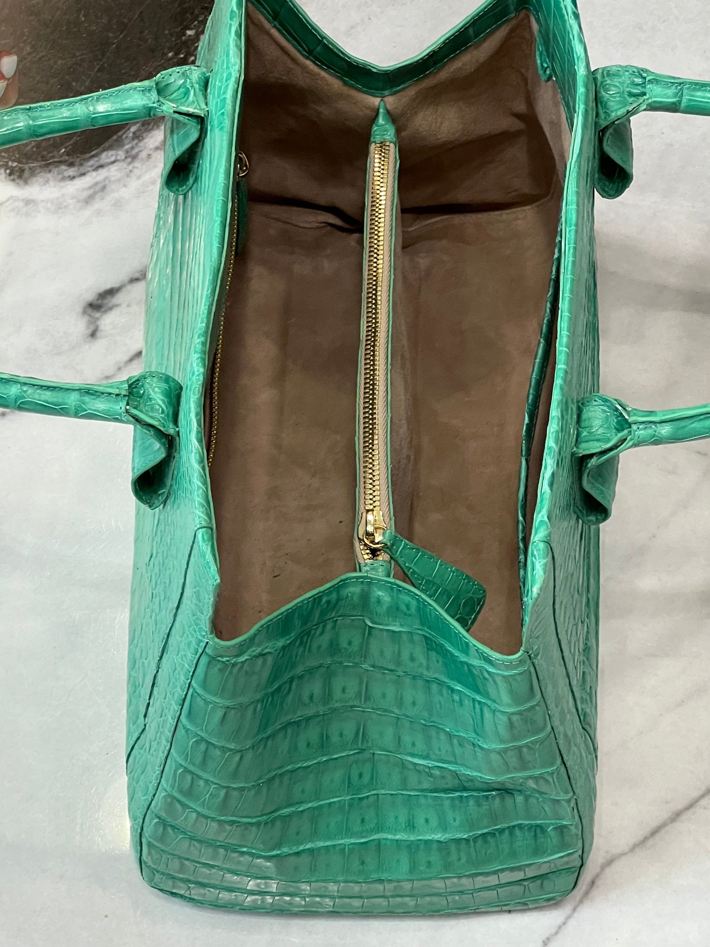 NANCY GONZALEZ CROC EMBOSSED TOTE BAG