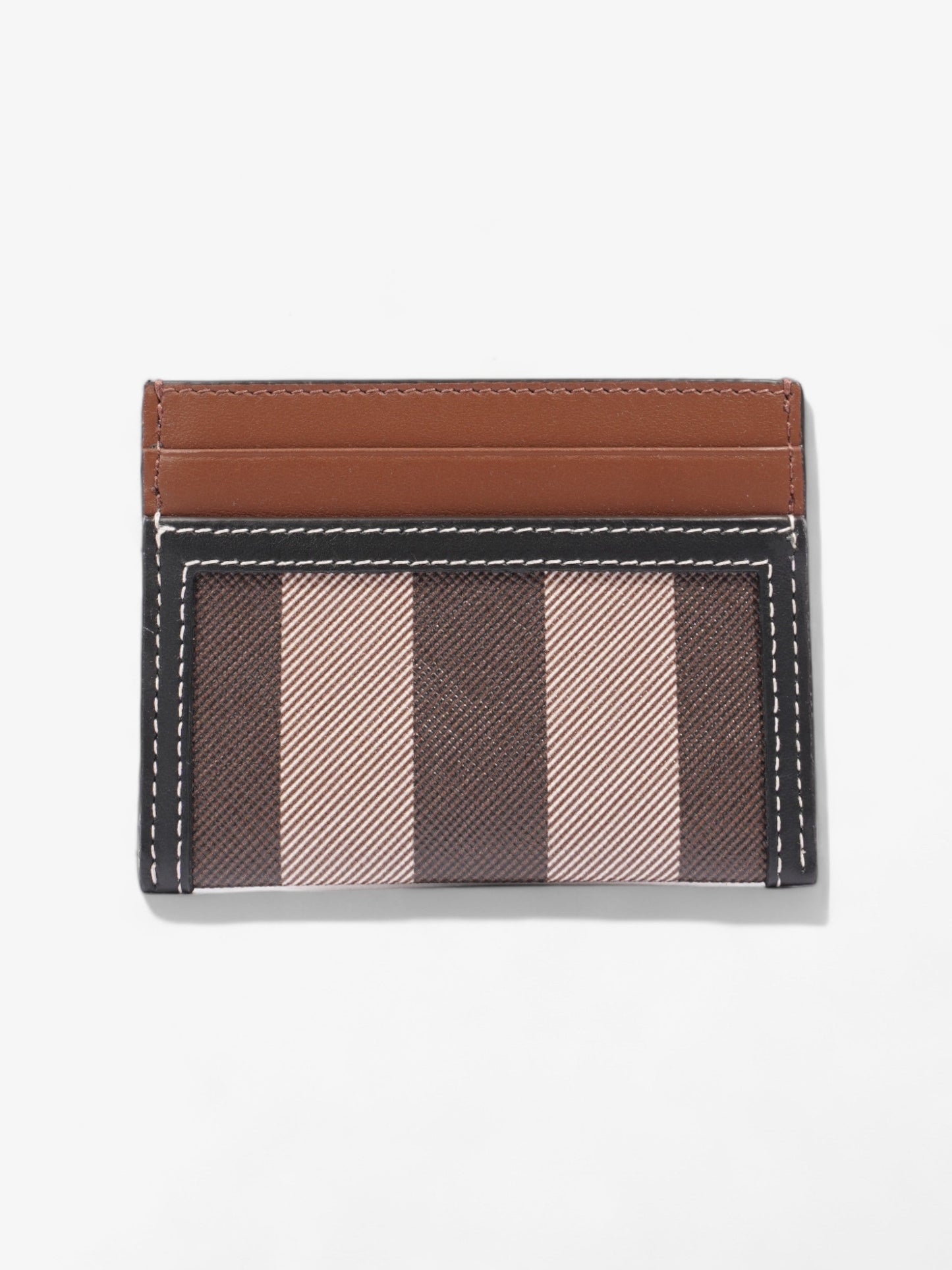 Burberry Sandon Card Case Dark Birch Brown Polyurethane