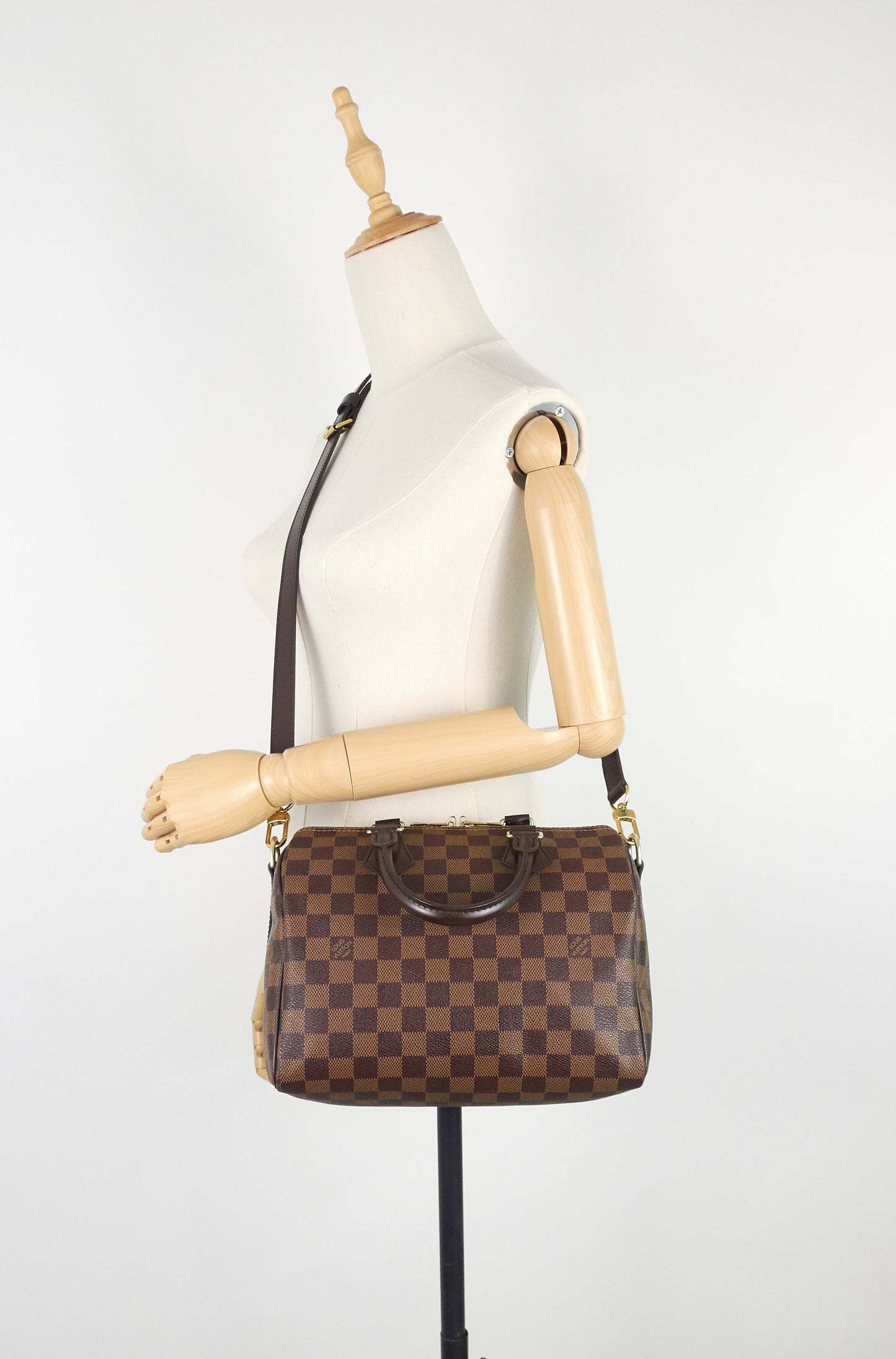 Louis Vuitto Speedy BandouliÃ¨re 25 Damier Ebene Canvas Bag