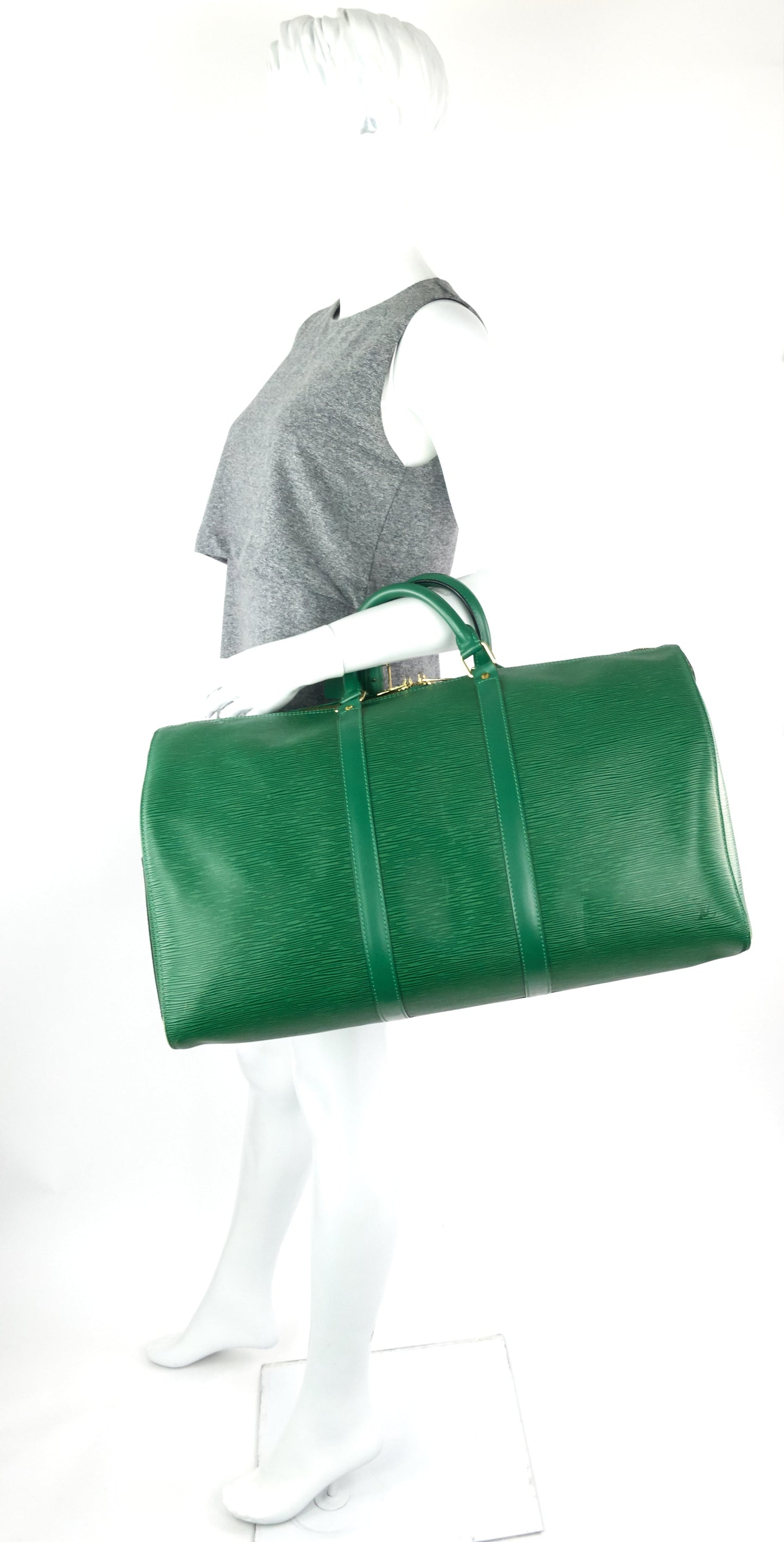 Louis Vuitto Keepall 50 Green Epi Leather Bag