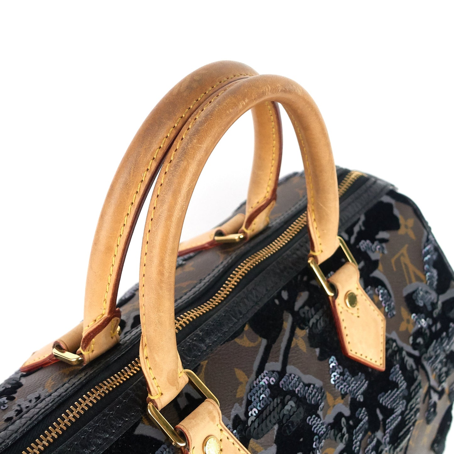 Louis Vuitto Speedy 30 Fleur de Jais Monogram Canvas Sequin Bag