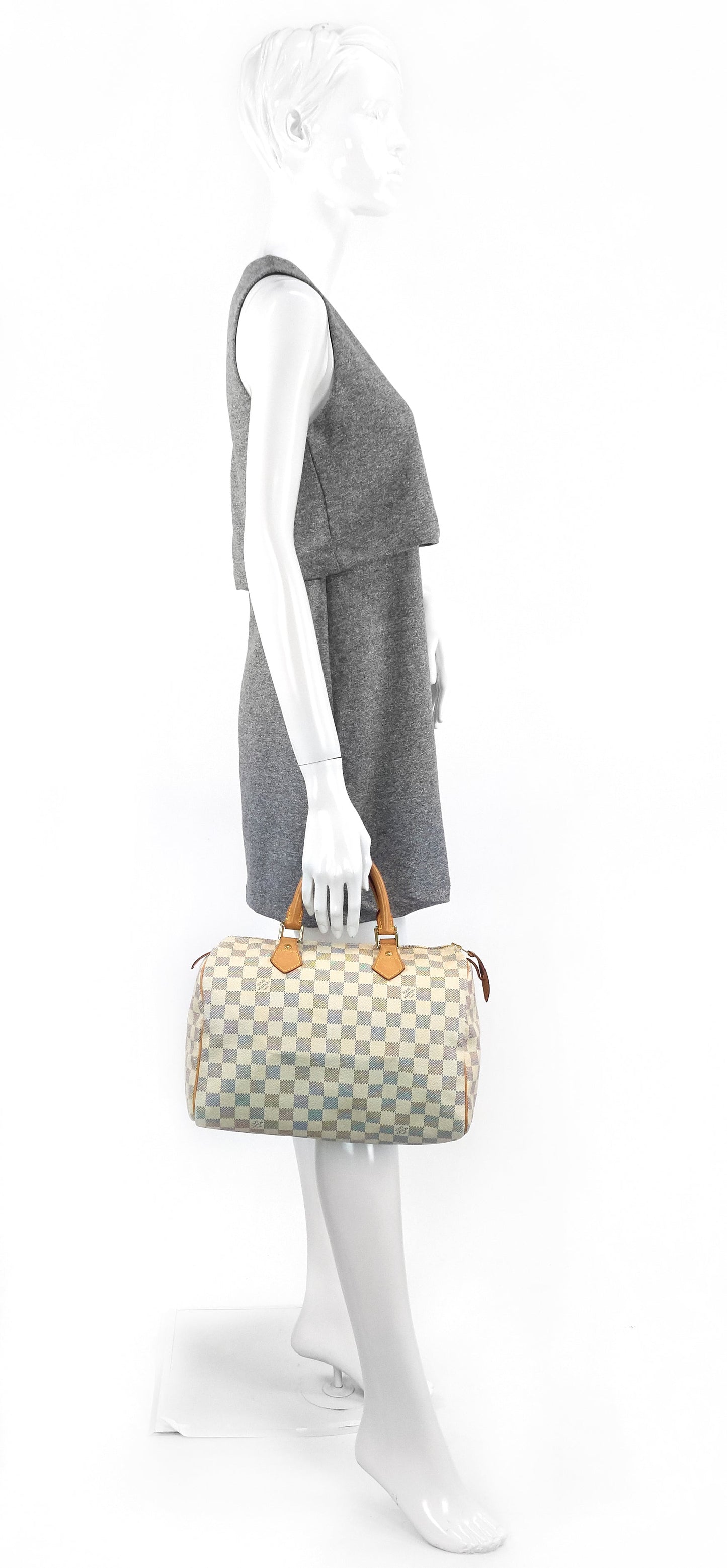 Louis Vuitto Speedy 30 Damier Azur Canvas Handbag