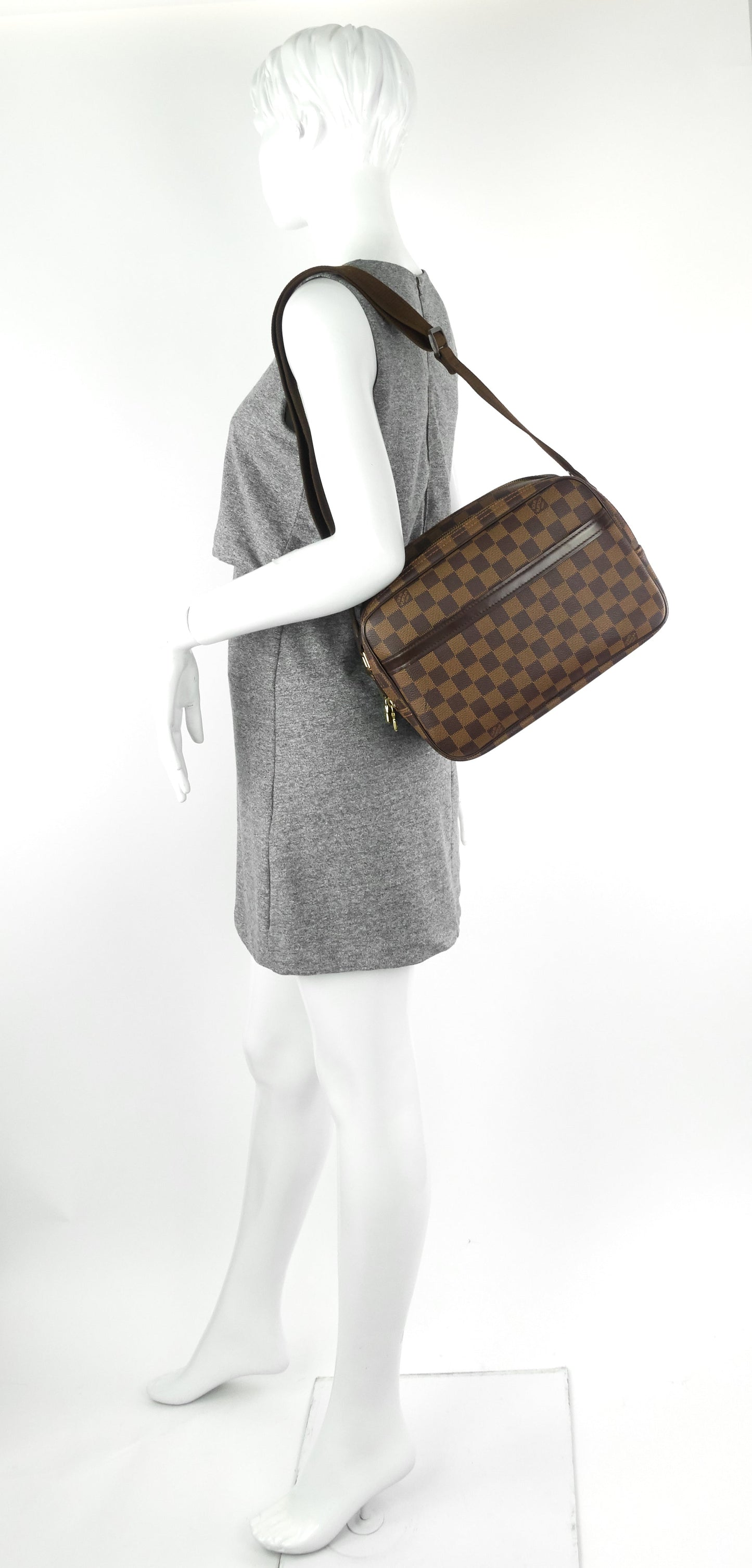 Louis Vuitto Reporter PM Damier Ebene Canvas Messenger Bag