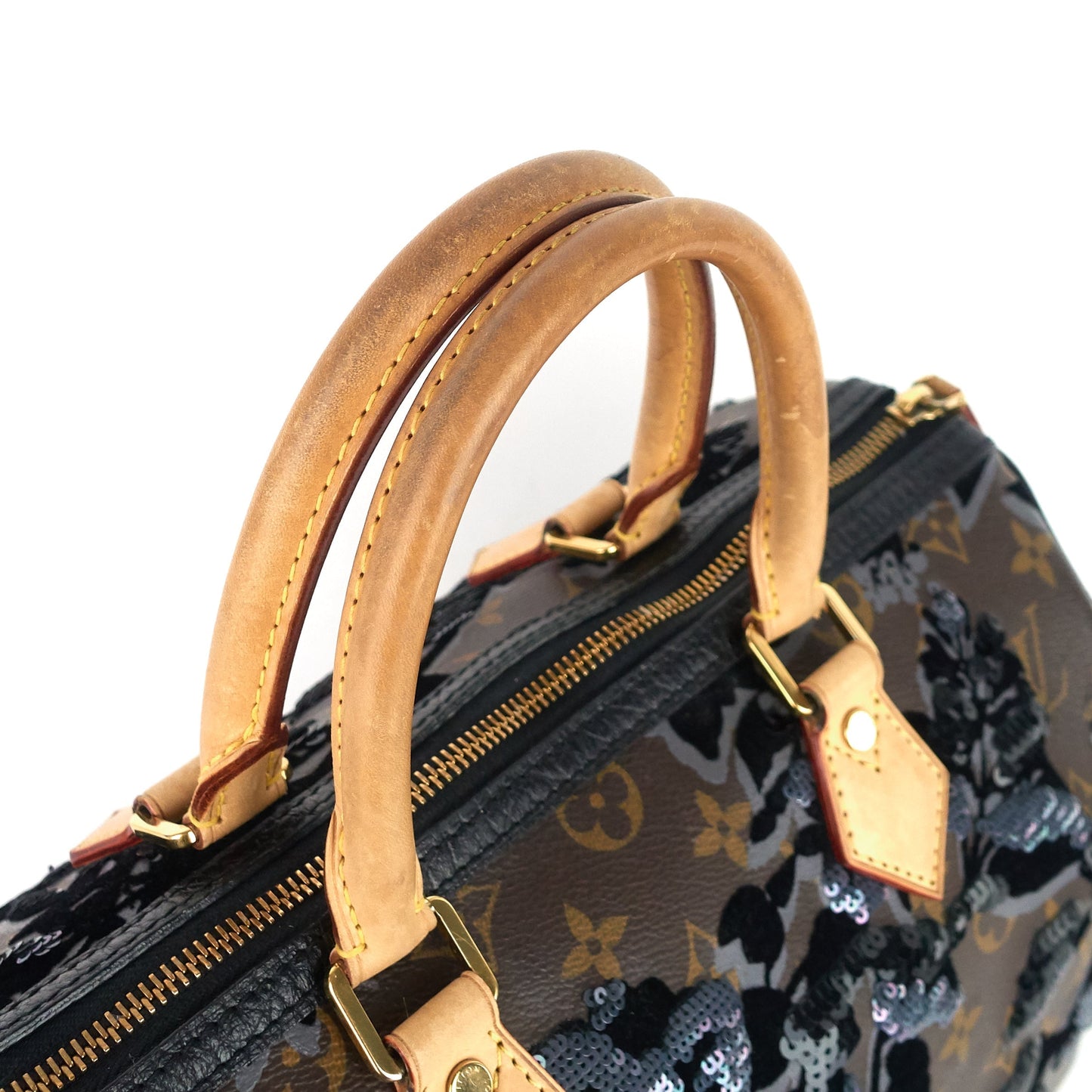 Louis Vuitto Speedy 30 Fleur de Jais Monogram Canvas Sequin Bag