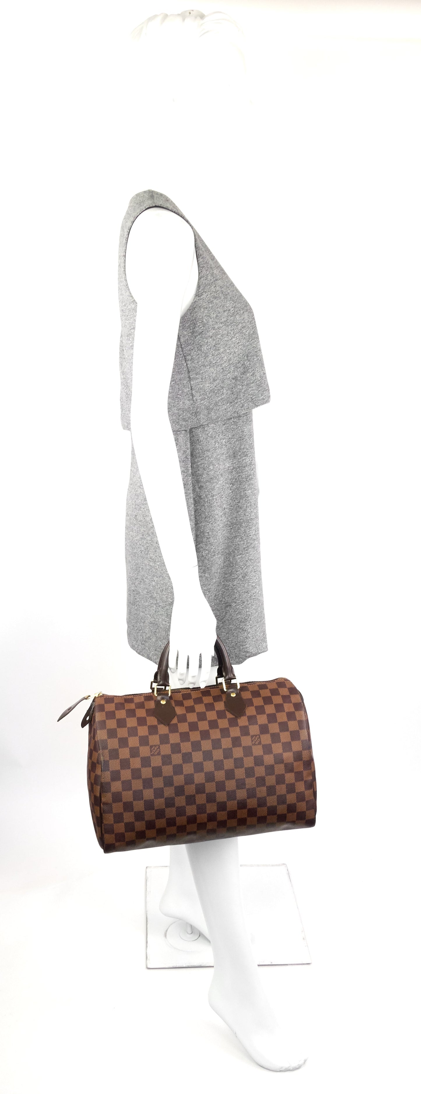 Louis Vuitto Speedy 35 Damier Ebene Canvas Bag