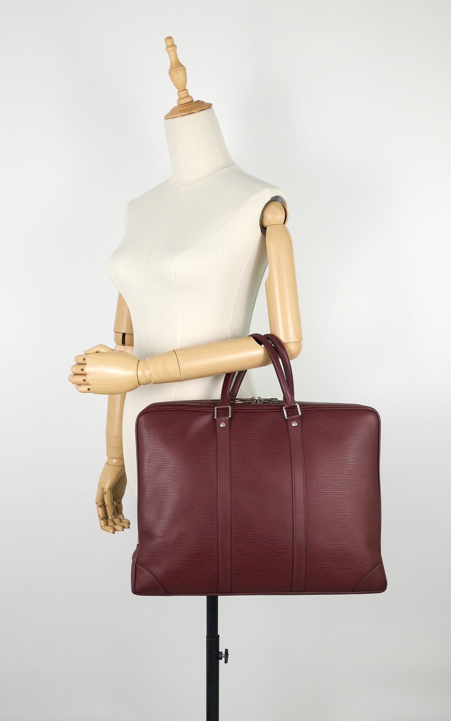 Louis Vuitto Porte-Documents Voyage Burgundy Epi Leather Briefcase Bag