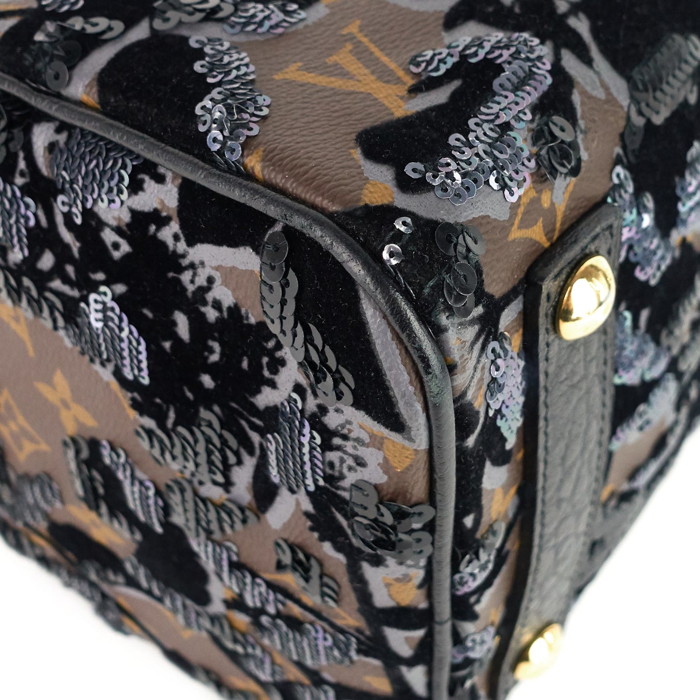 Louis Vuitto Speedy 30 Fleur de Jais Monogram Canvas Sequin Bag