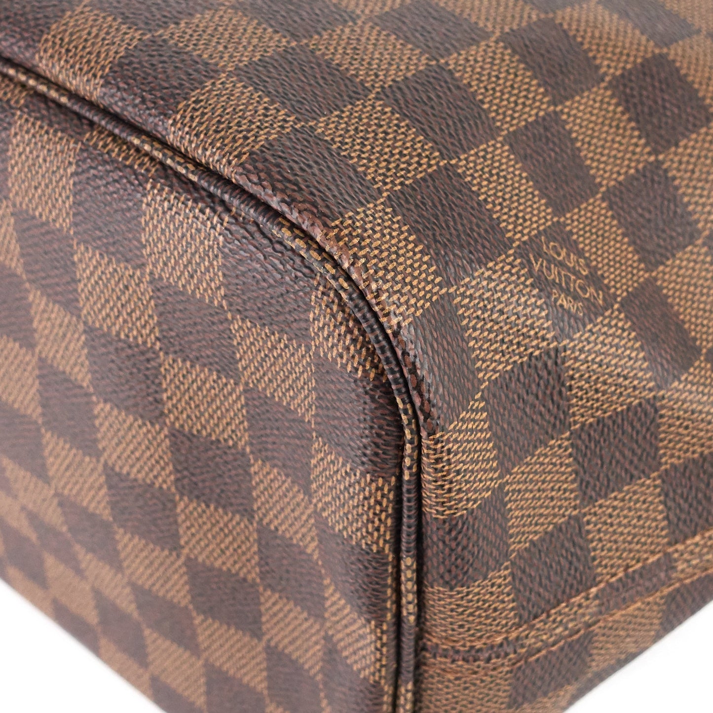 Louis Vuitto Neverfull MM Damier Ebene Canvas Bag with Pouch