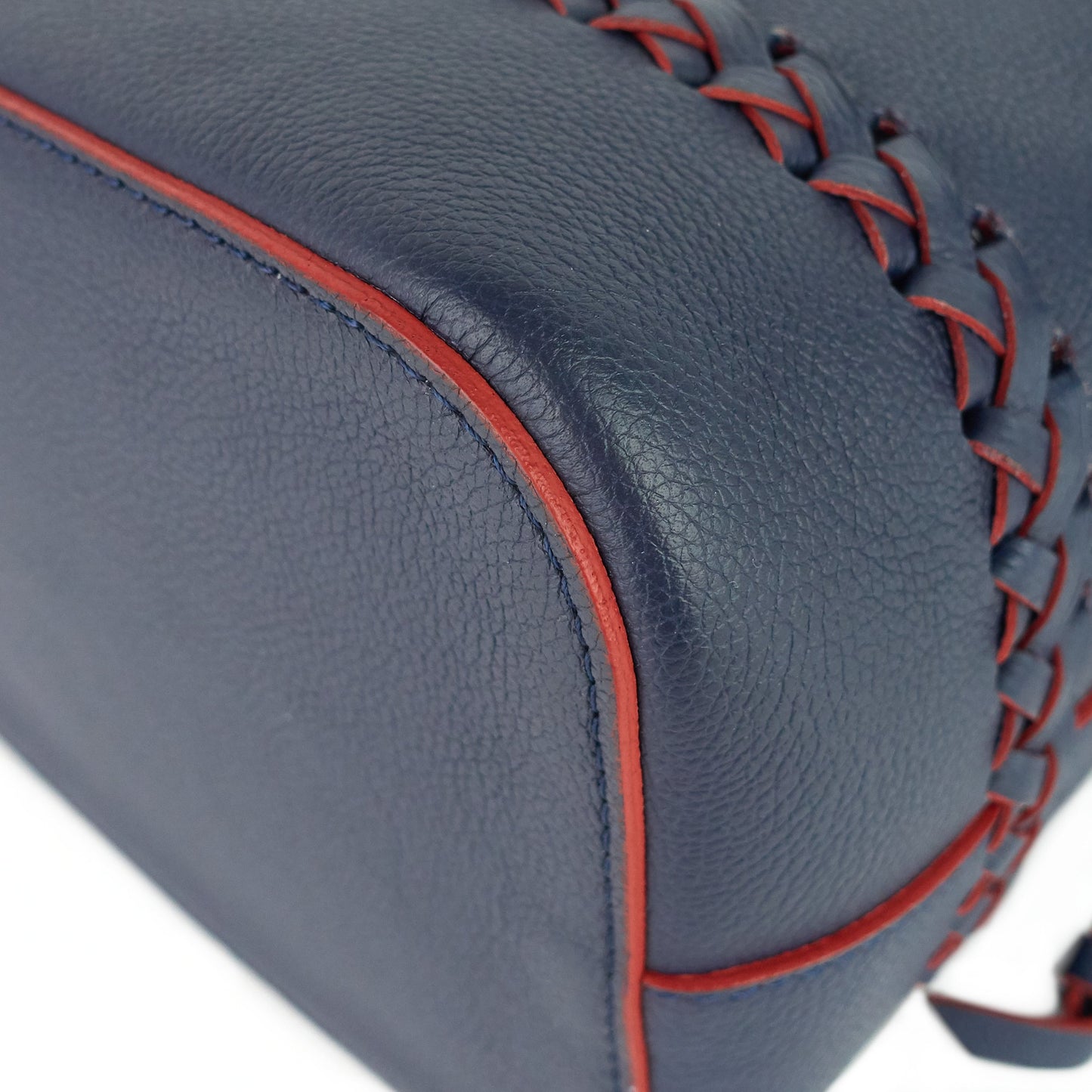Louis Vuitto LockMe Calfskin Leather Braided Bucket Bag
