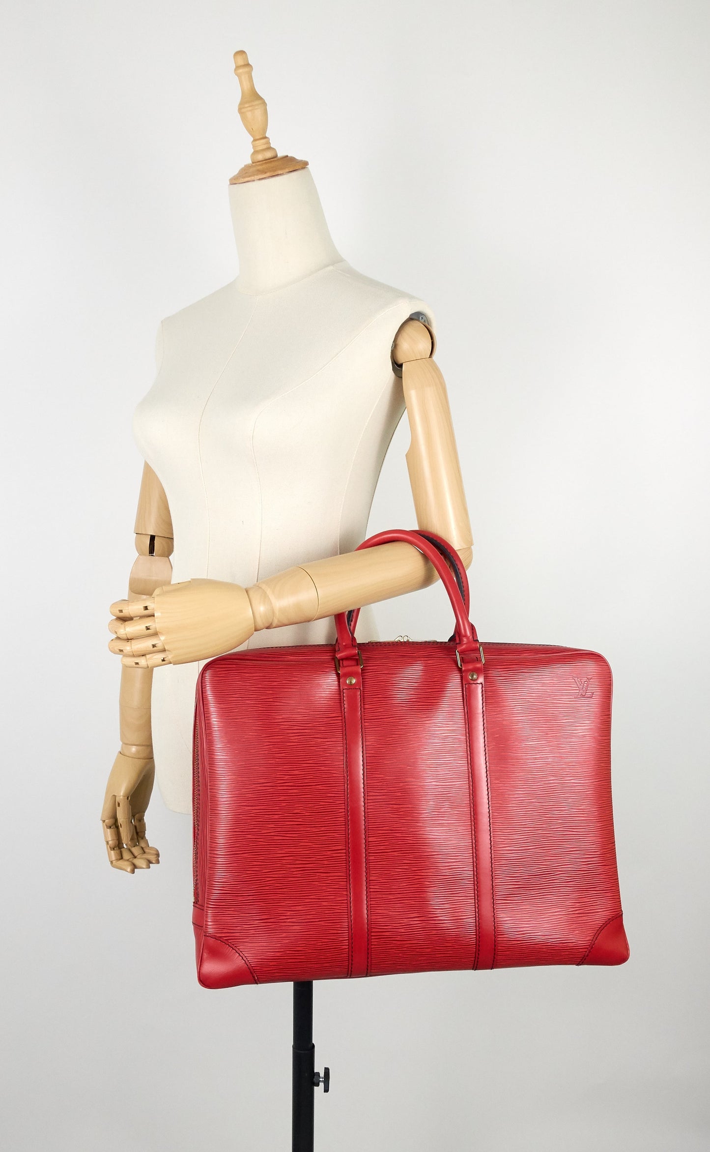 Louis Vuitto Porte-Documents Voyage Red Epi Leather Briefcase Bag