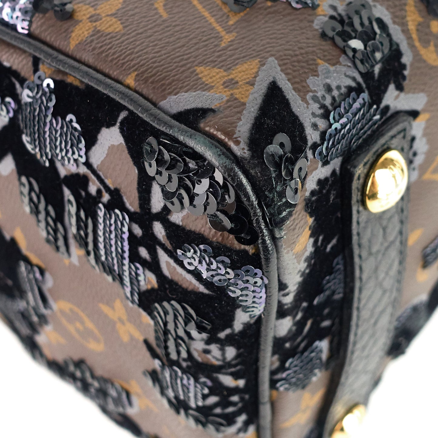 Louis Vuitto Speedy 30 Fleur de Jais Monogram Canvas Sequin Bag