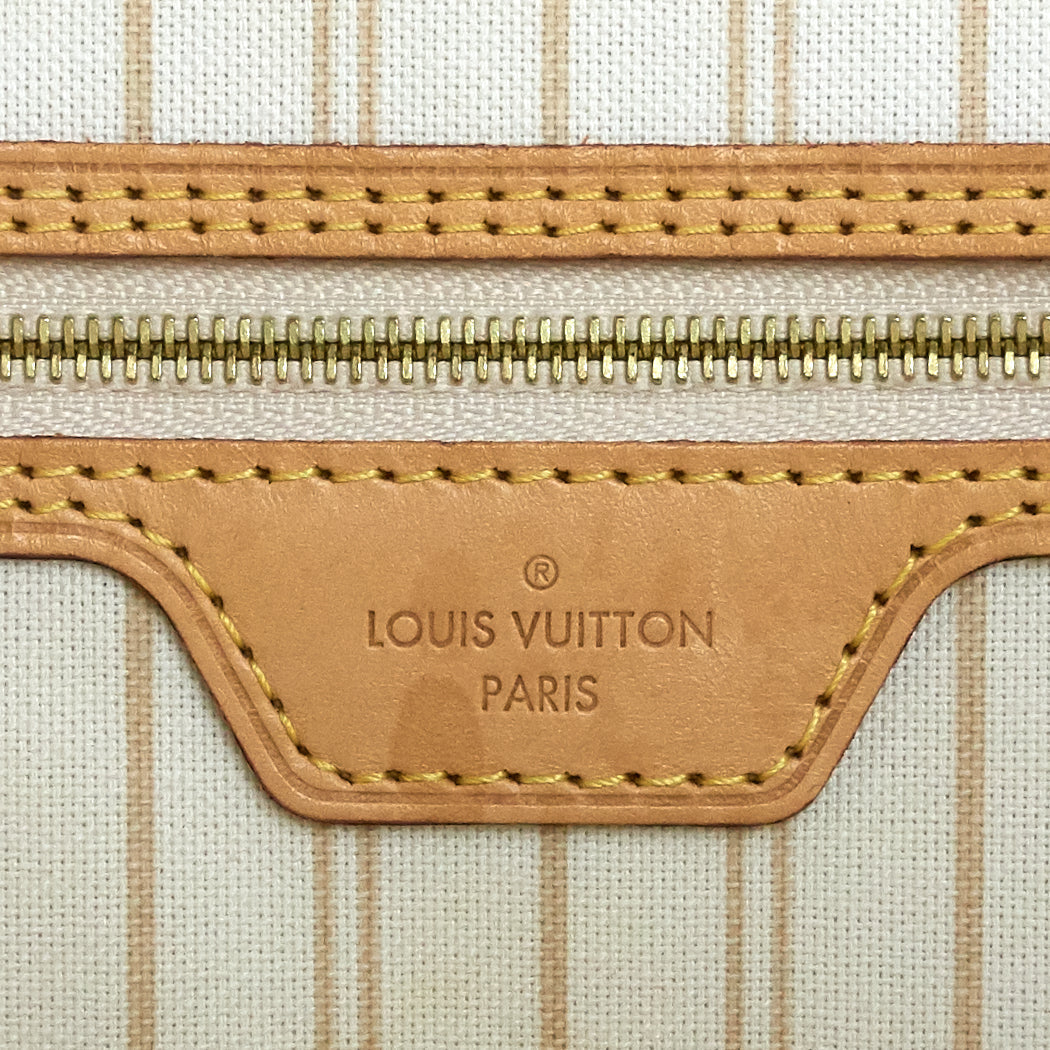 Louis Vuitto Neverfull MM Damier Azur Canvas Bag