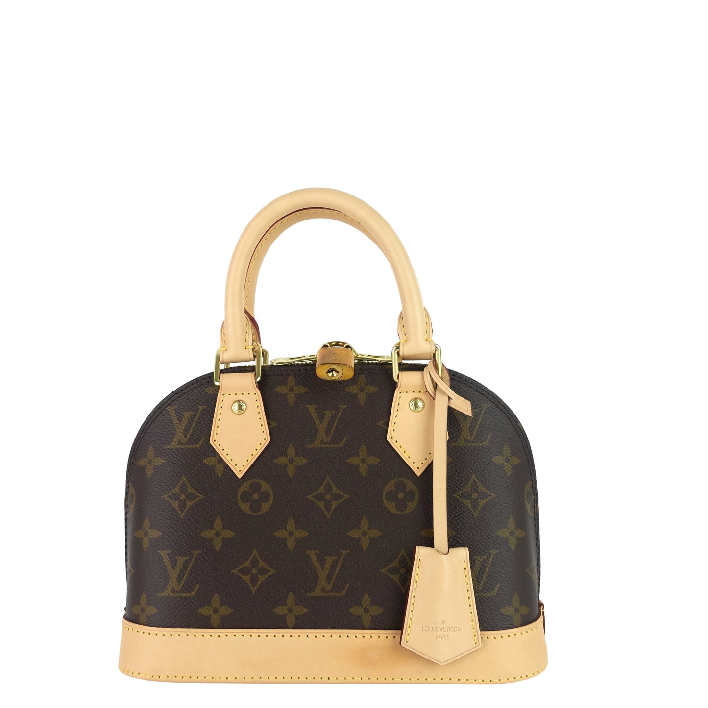 Louis Vuitto Alma BB Monogram Canvas Bag with Monogram Canvas Strap