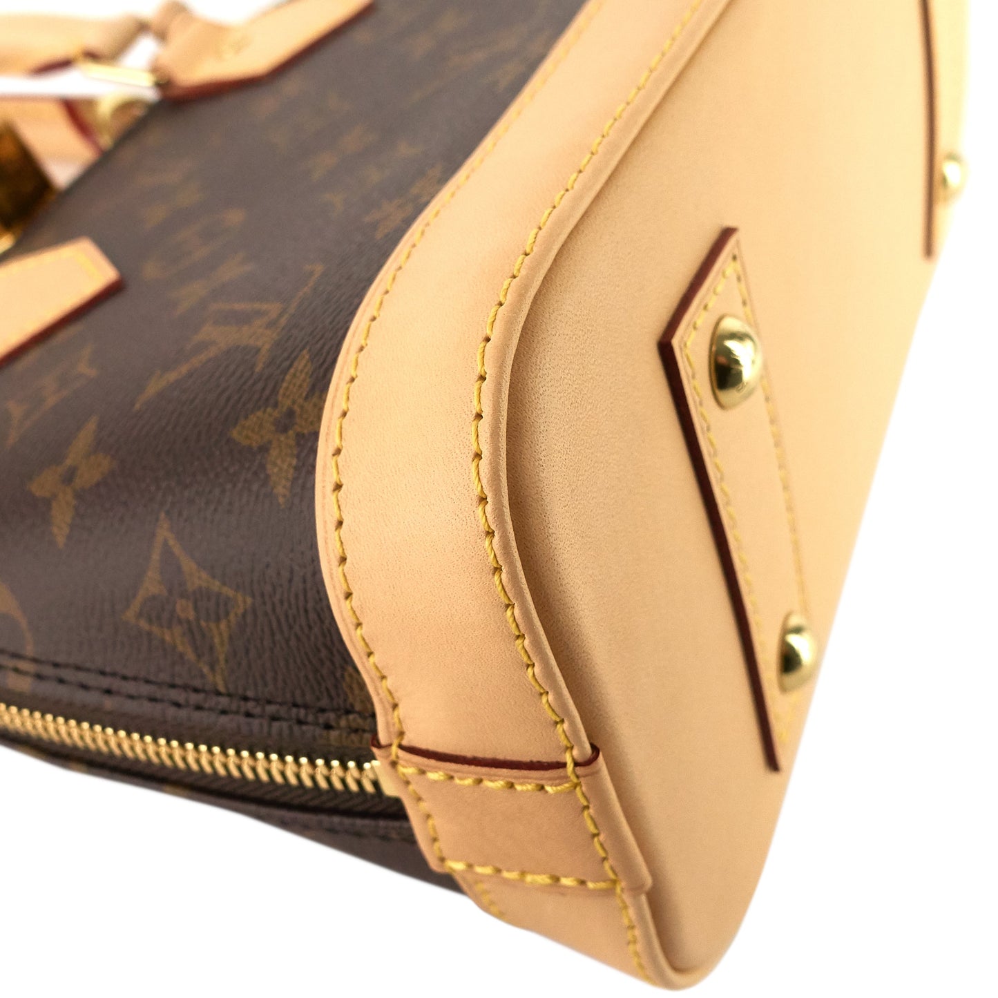 Louis Vuitto Alma BB Monogram Canvas Bag with Monogram Canvas Strap