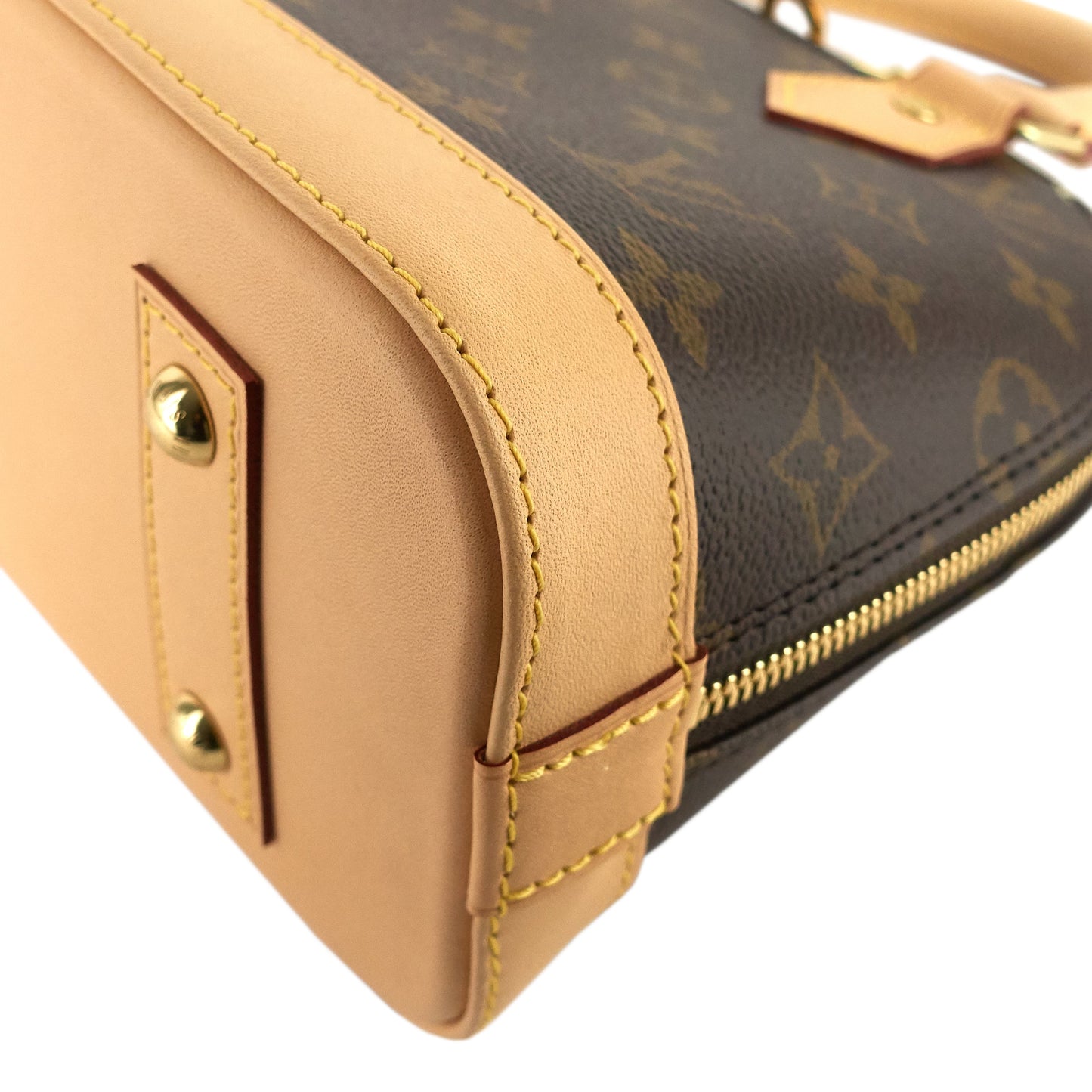Louis Vuitto Alma BB Monogram Canvas Bag with Monogram Canvas Strap