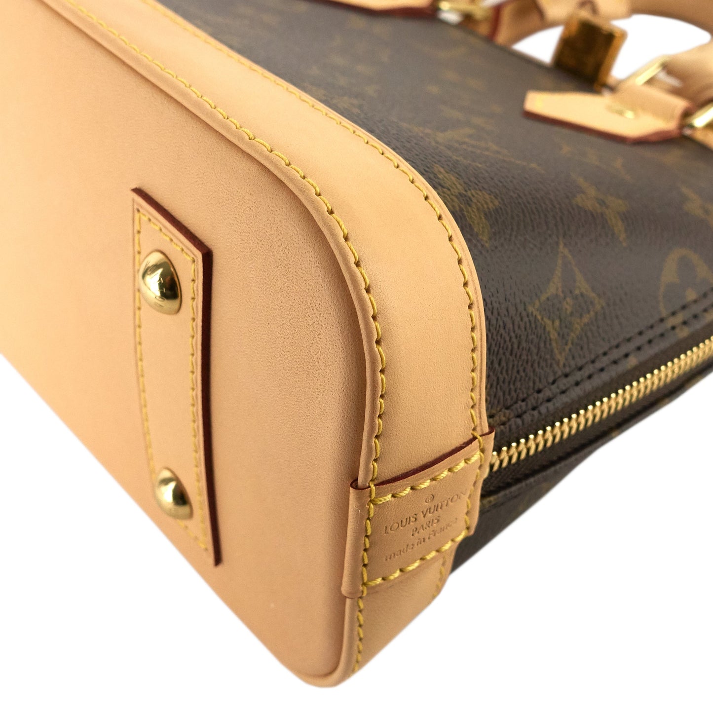 Louis Vuitto Alma BB Monogram Canvas Bag with Monogram Canvas Strap