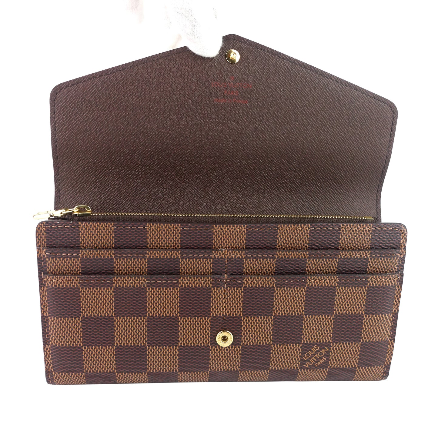 Louis Vuitto Sarah Damier Ebene Canvas Wallet