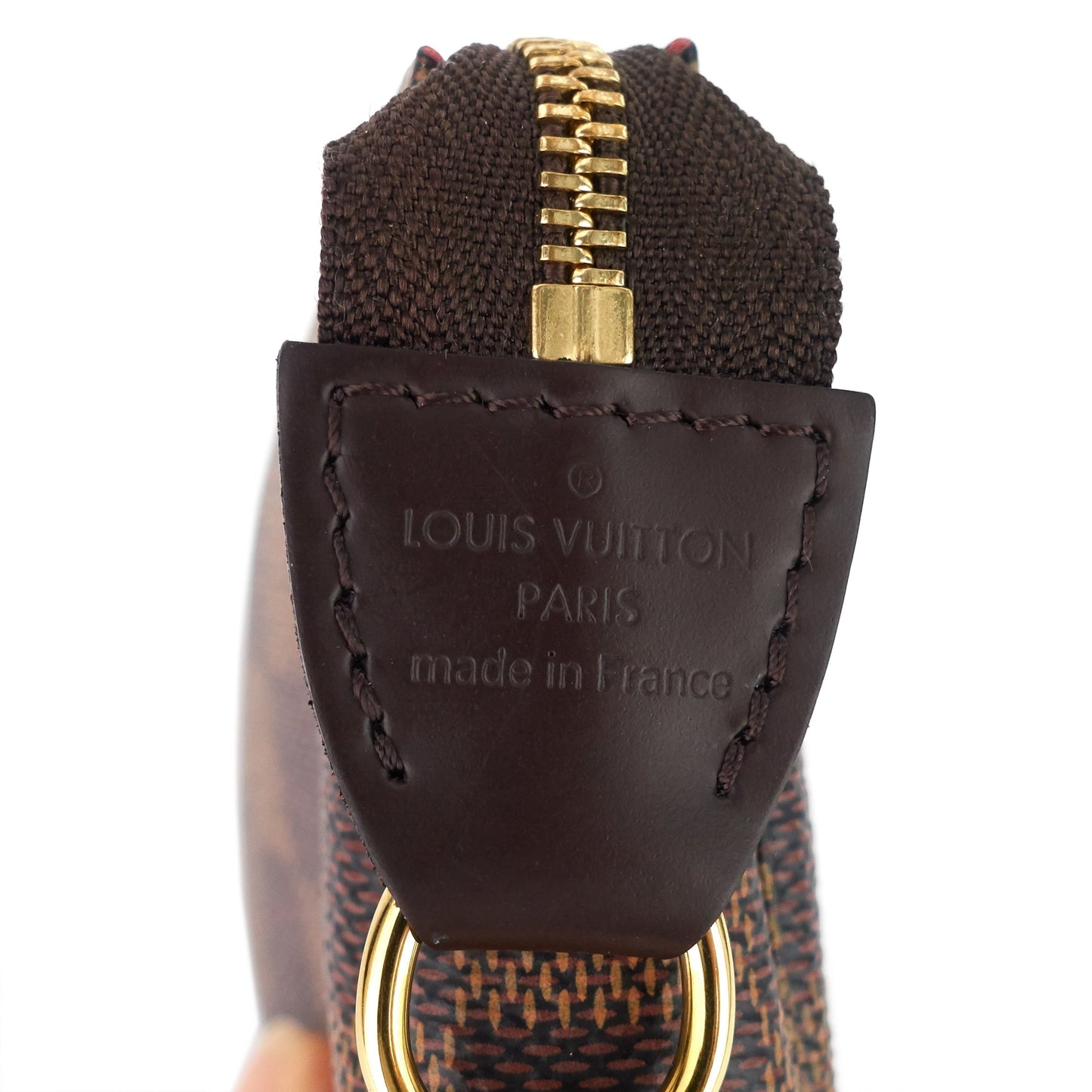 Louis Vuitto Pochette Accessoires Mini Damier Ebene Canvas Bag