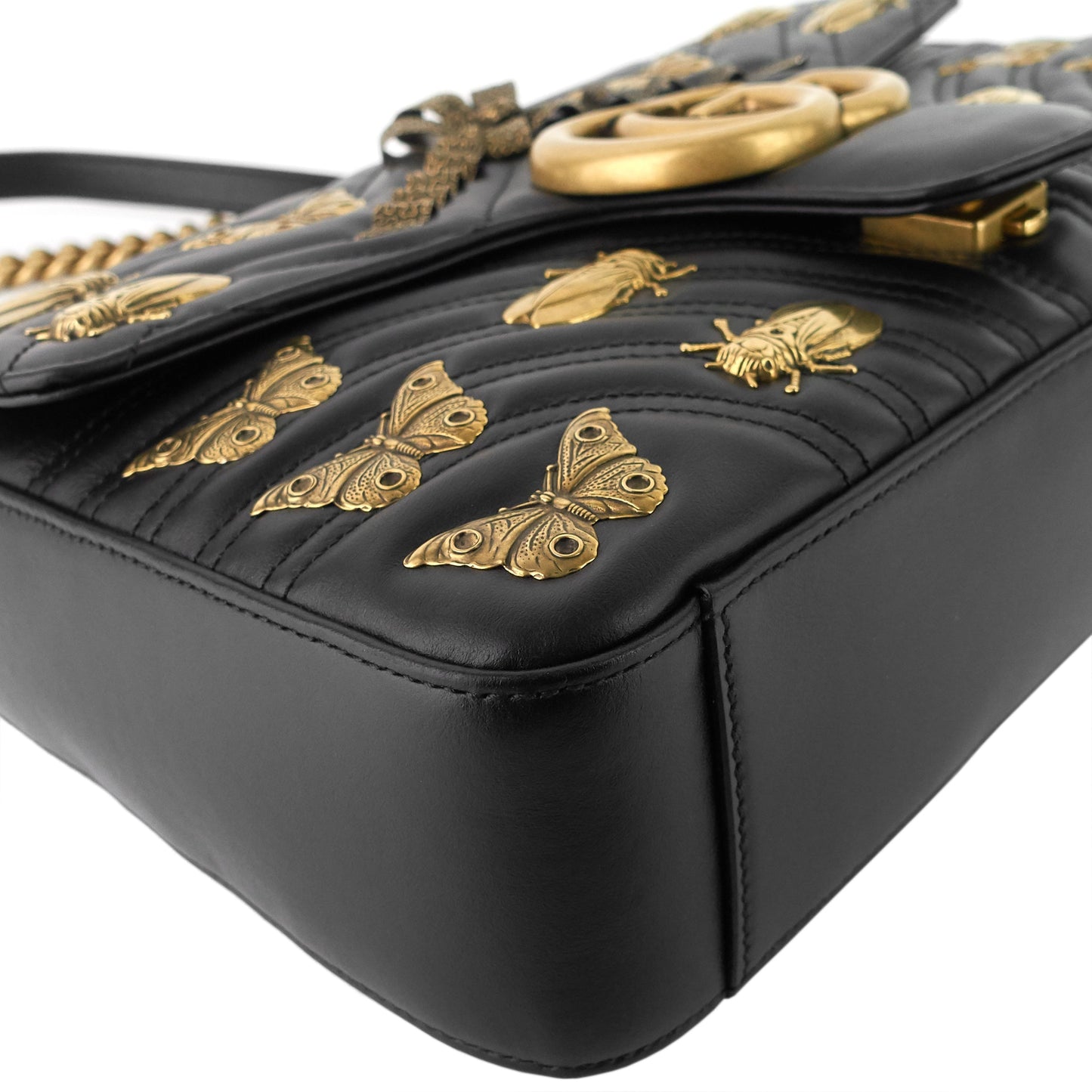Gucci GG Marmont Medium Insects MatelassÃ© Leather Bag
