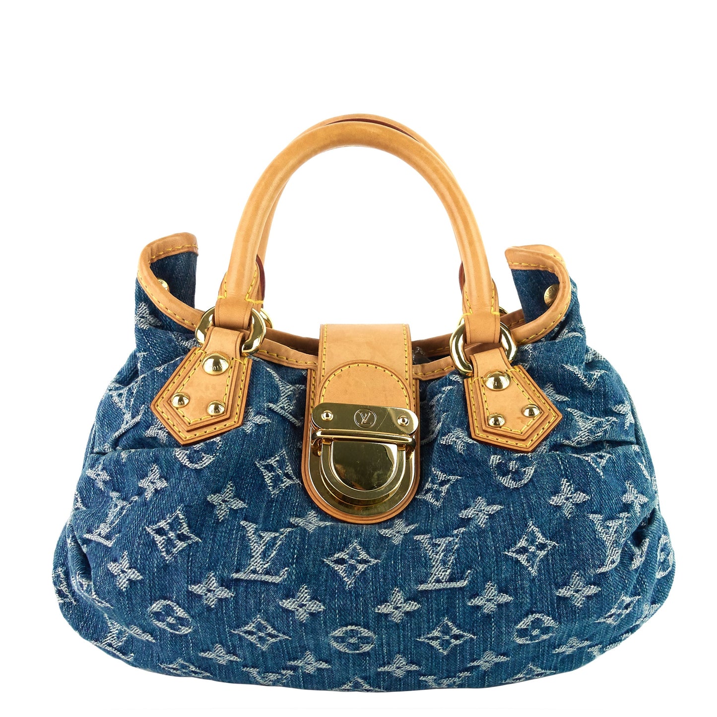 Louis Vuitto Pleaty Small Monogram Denim Canvas Bag