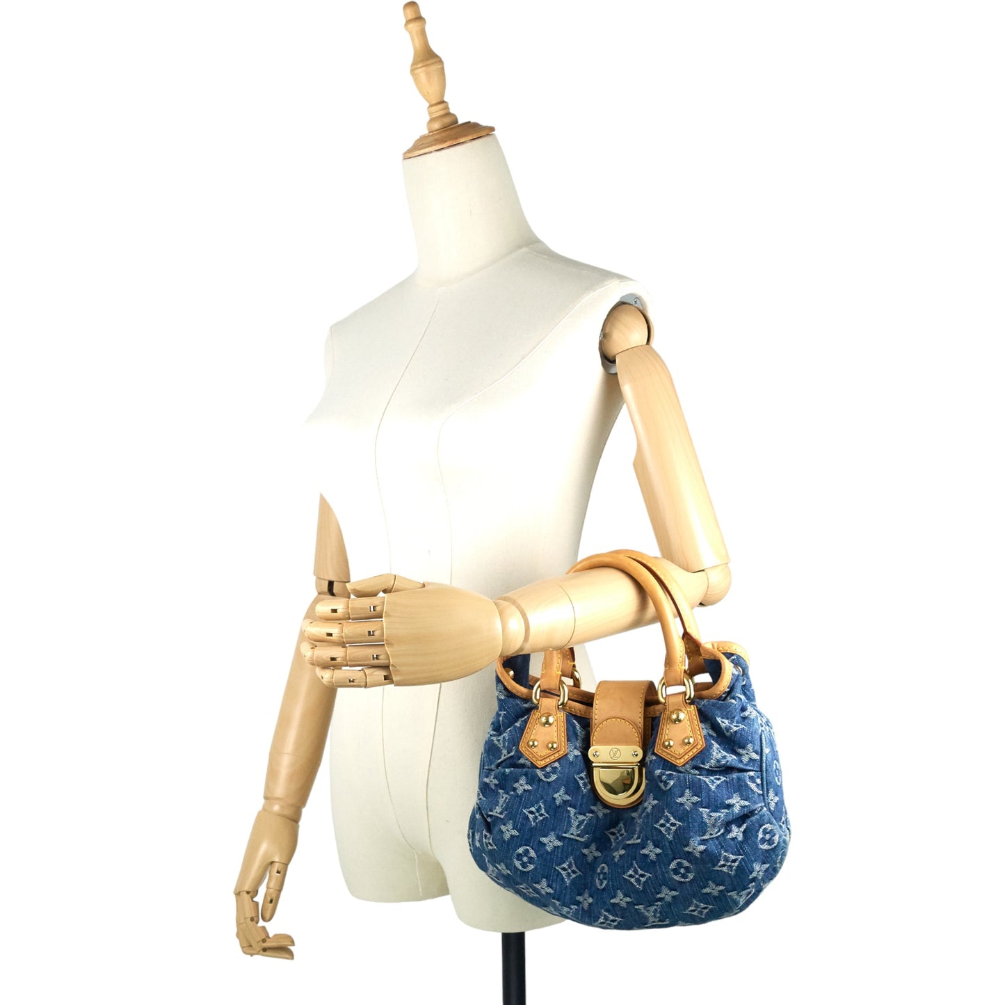 Louis Vuitto Pleaty Small Monogram Denim Canvas Bag