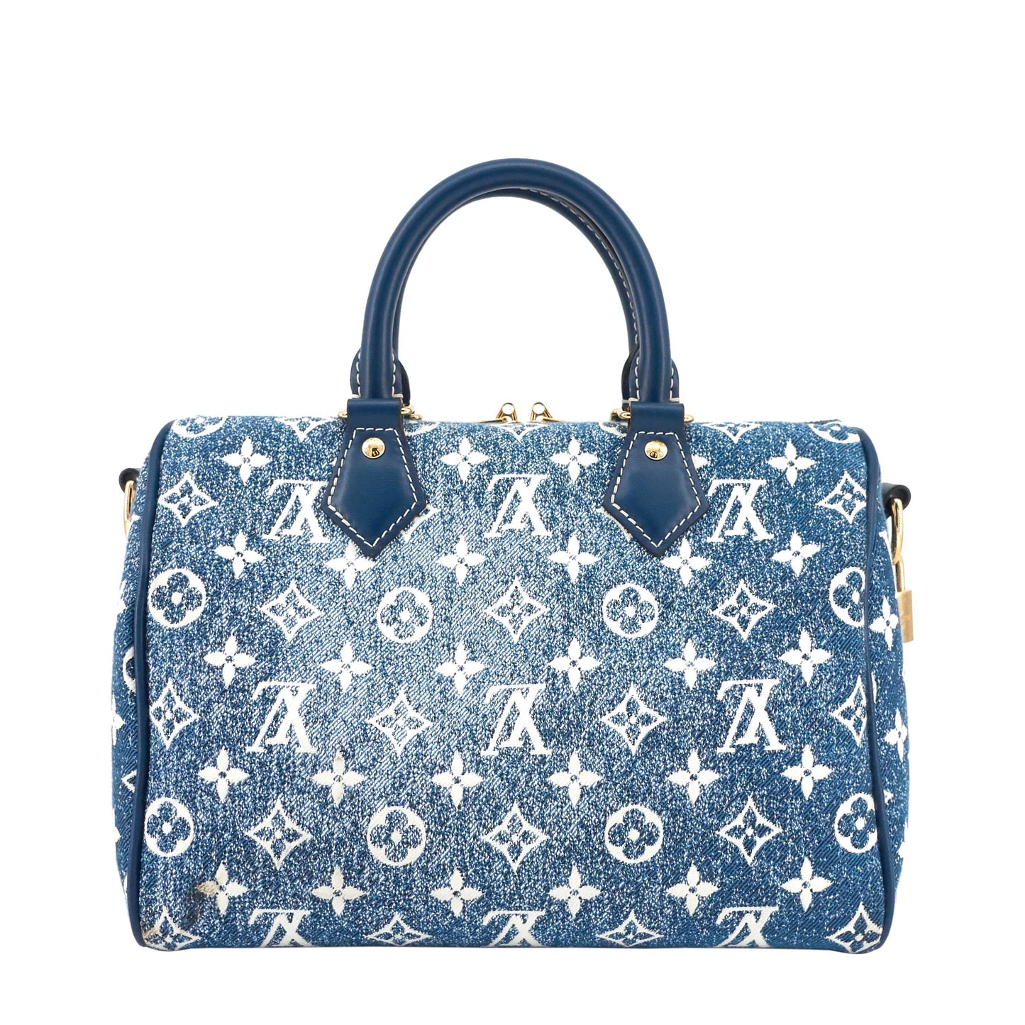 Louis Vuitto Speedy 25 BandouliÃ¨re Monogram Jacquard Denim Bag