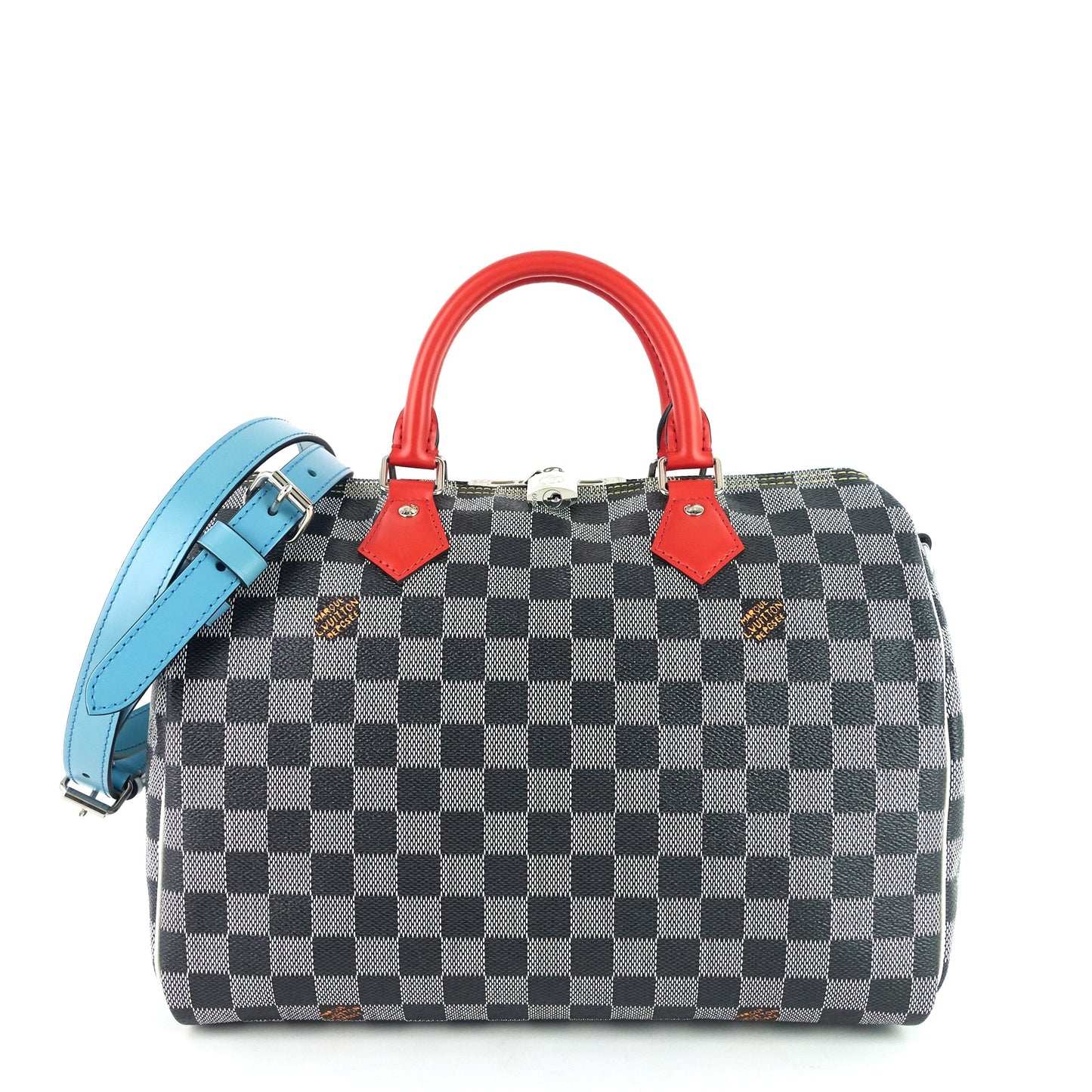 Louis Vuitto Speedy 30 BandouliÃ¨re Black White Damier Canvas Bag